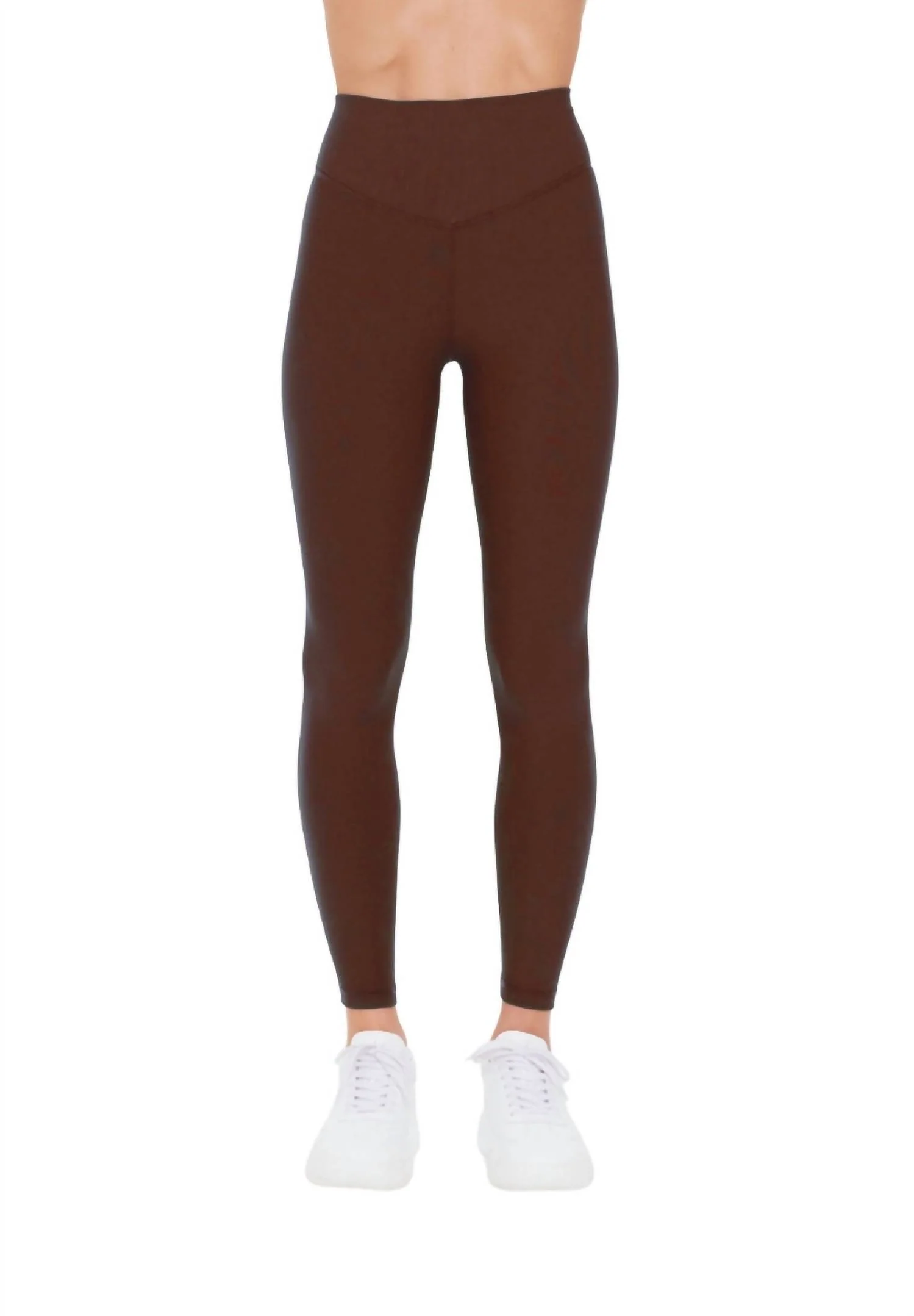 Ribbed Midi Pant In Brown