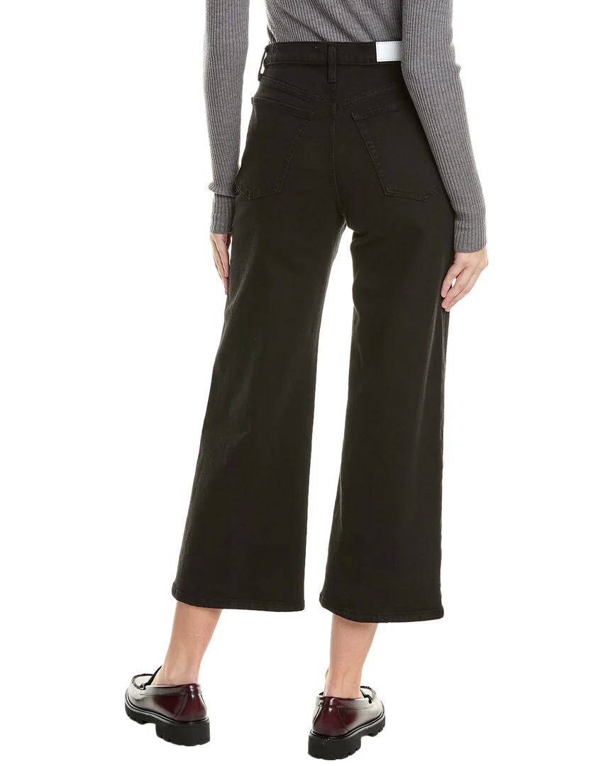 RE/DONE High-Rise Black Wide Leg Crop Jean