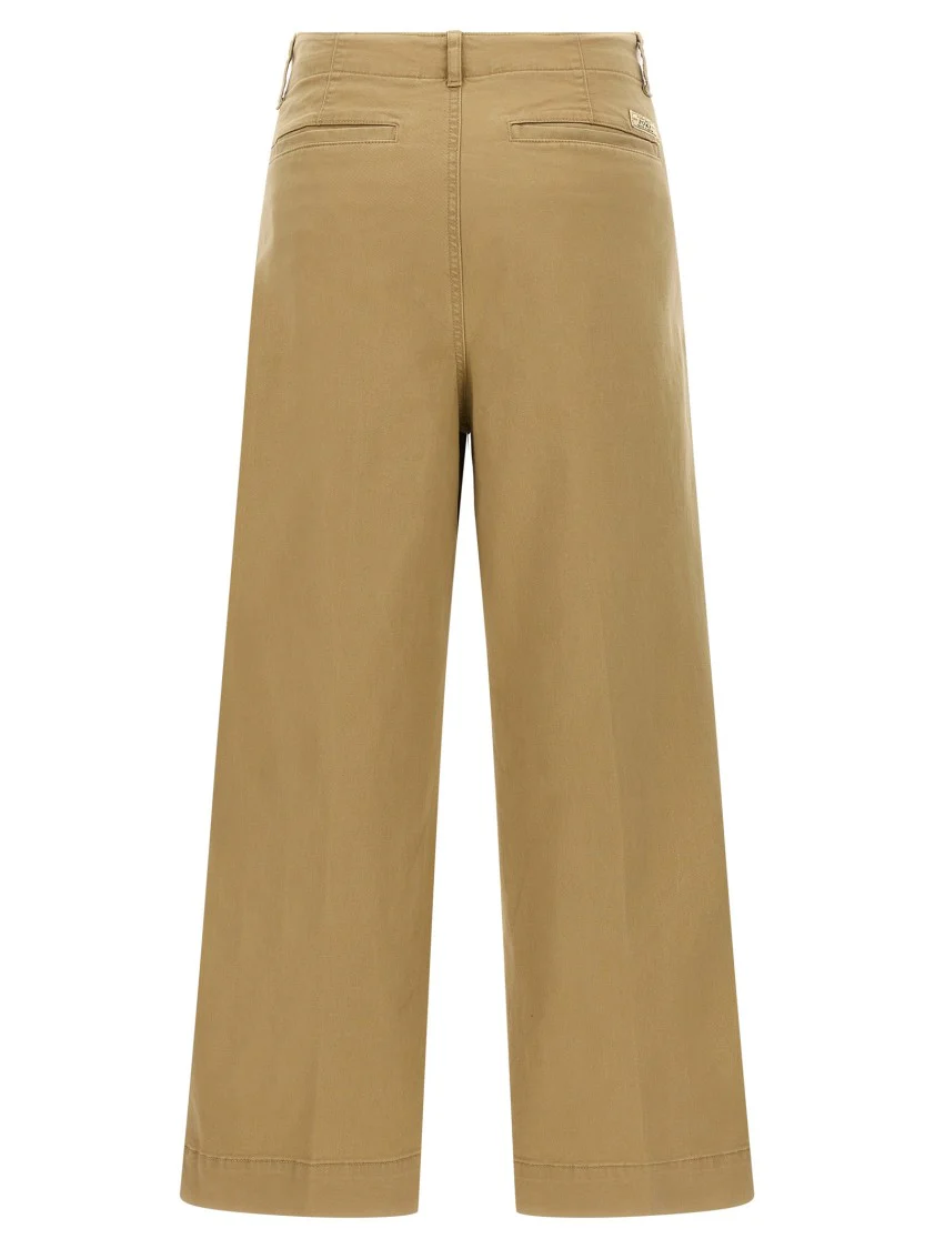 Wide-Leg Cropped Pants With Zip Closure