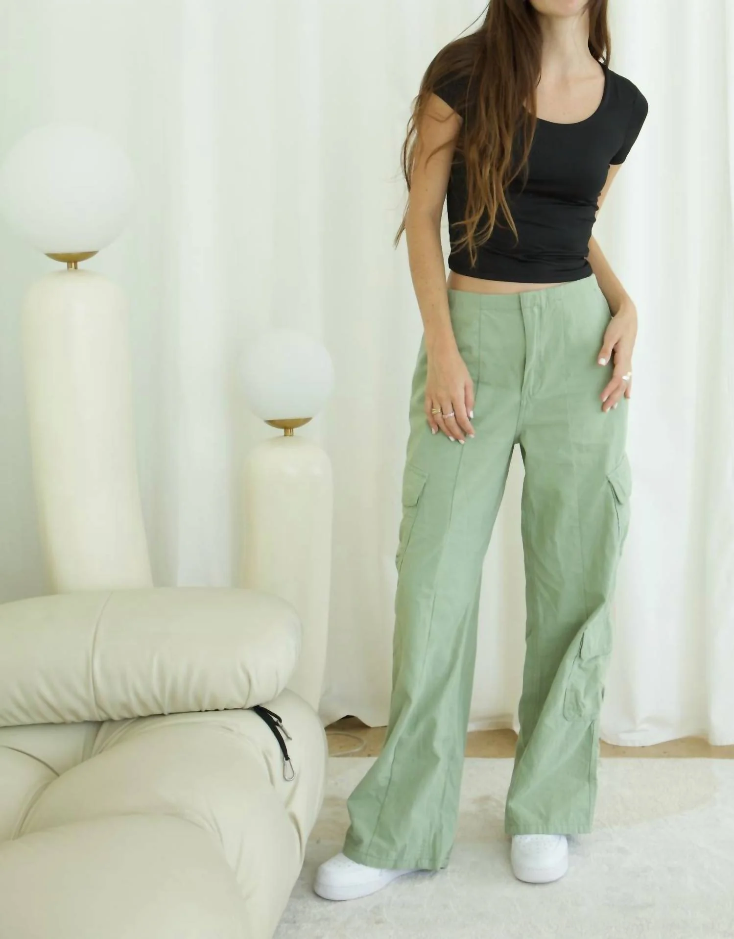 Nikki Cargo Pant In Dusty Green