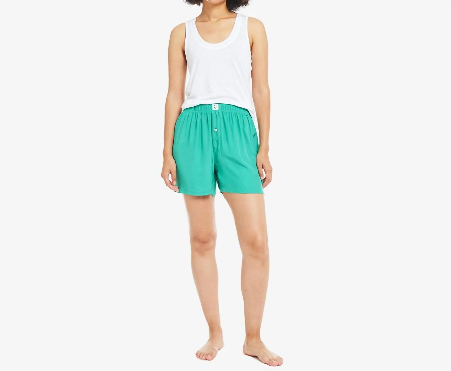 Women's Ravi Washable Silk Boxer In Emerald City