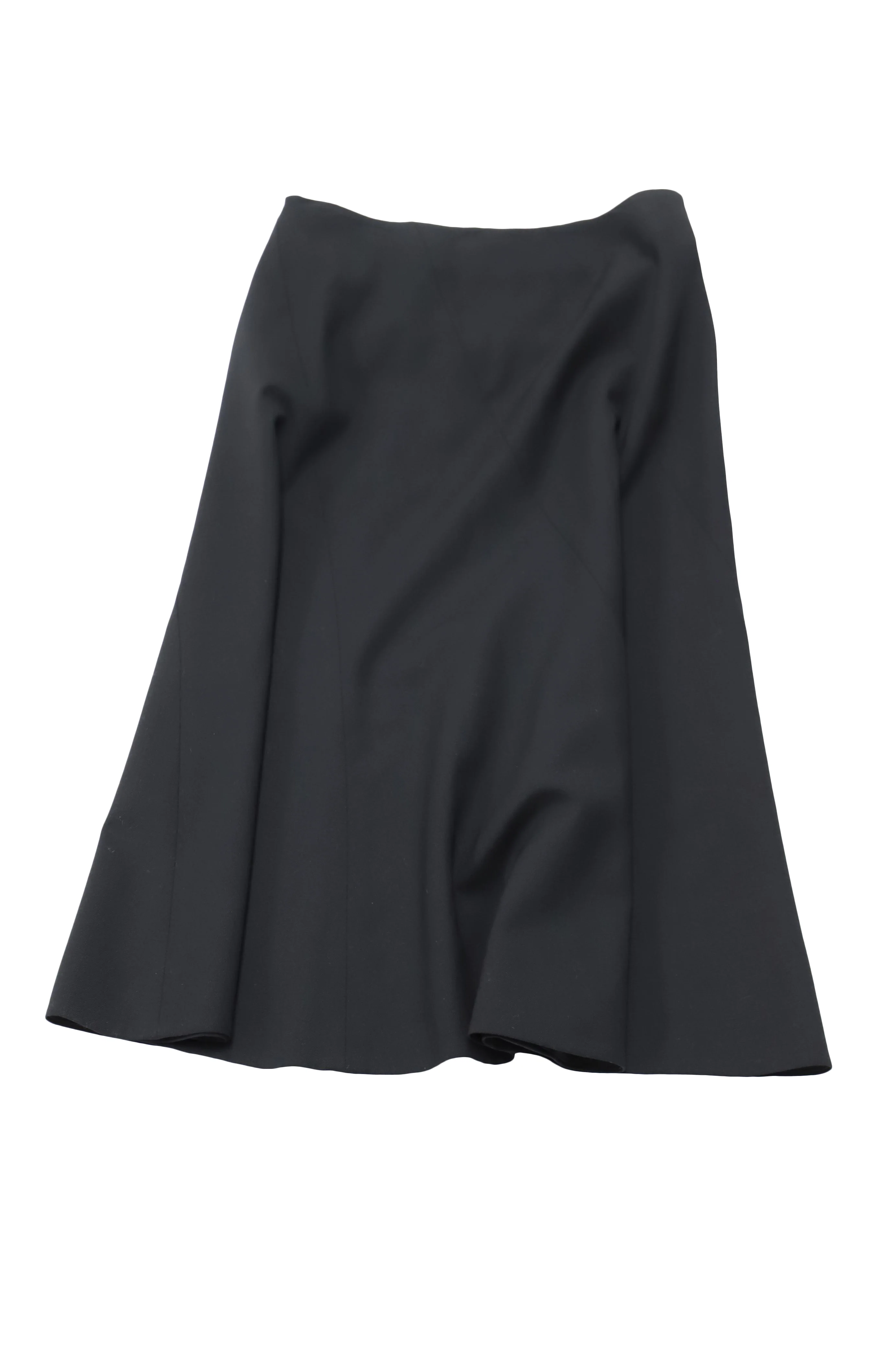 Theory Panel Skirt in Black Wool