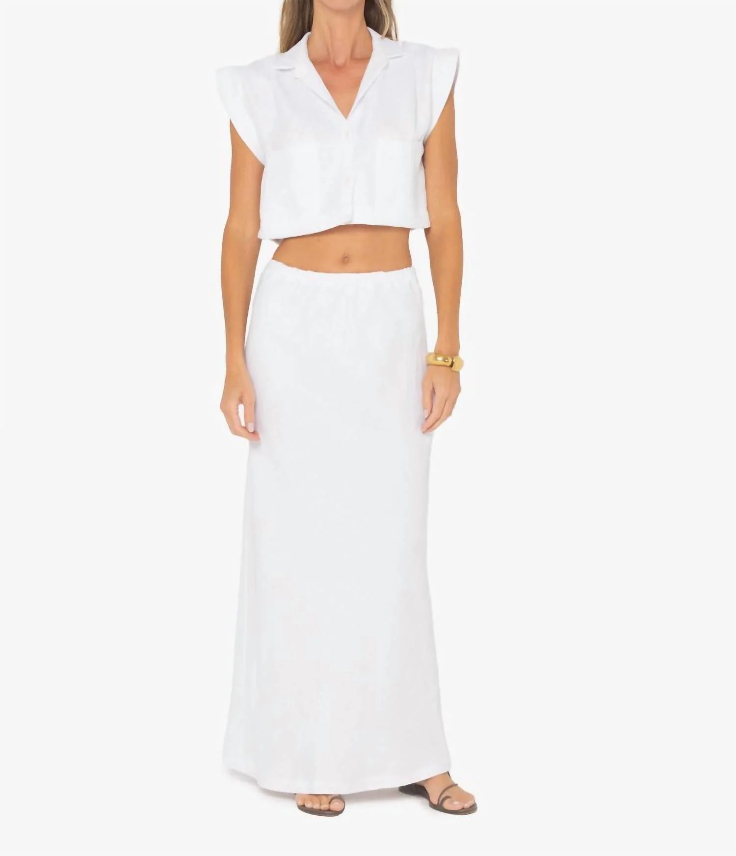 Pele Maxi Skirt In White