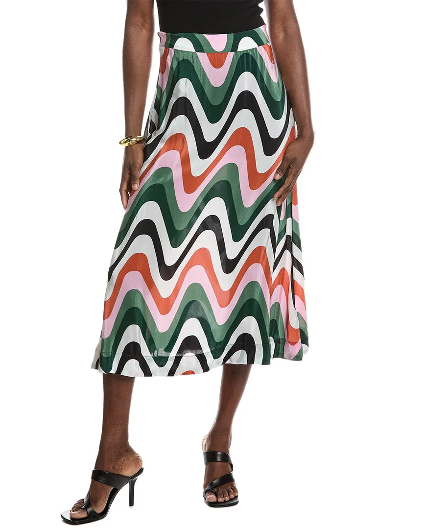 FARM Rio Wave Gradient Midi Skirt