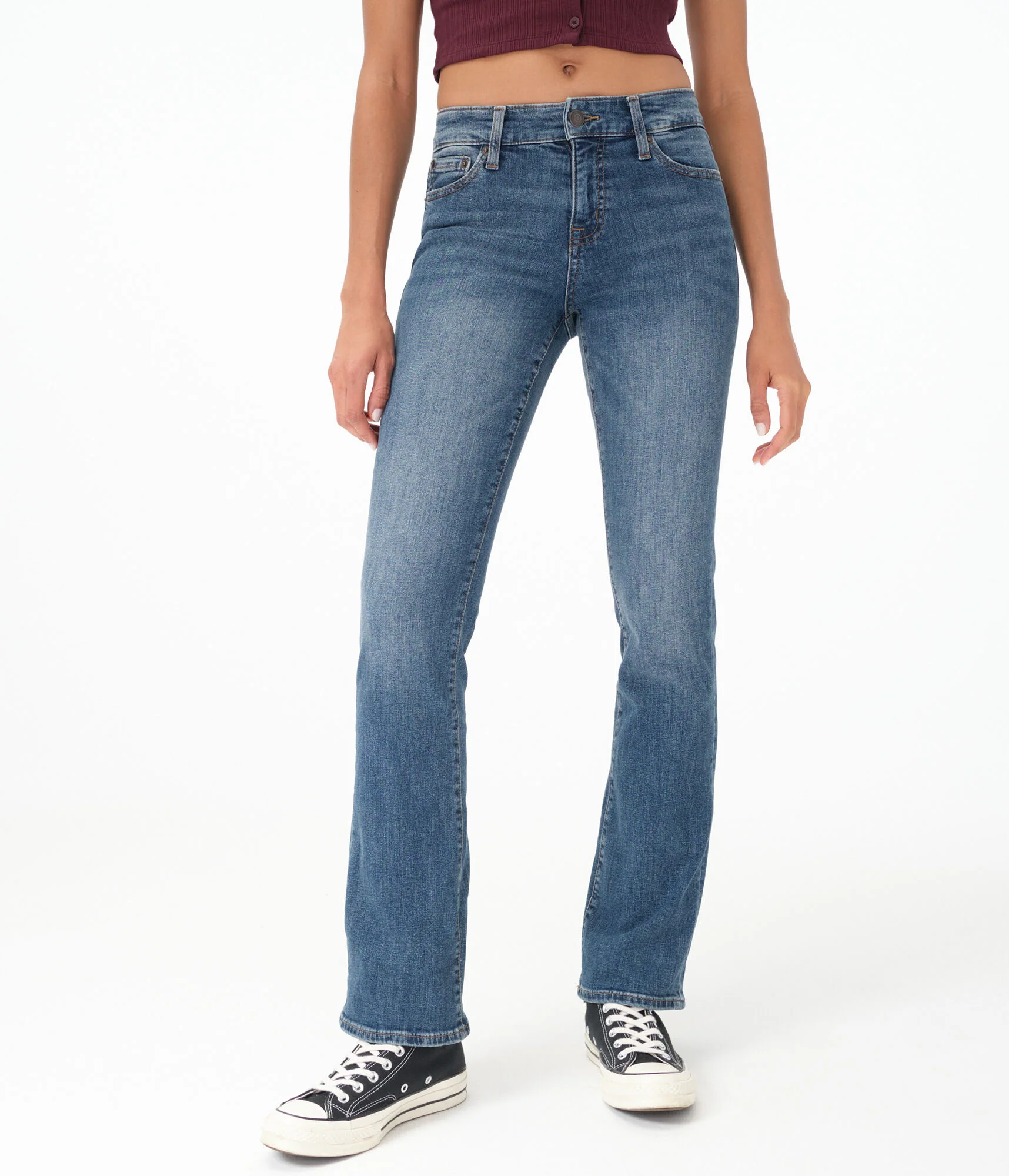 Aeropostale Women's Premium Seriously Stretchy Mid-Rise Bootcut Jean
