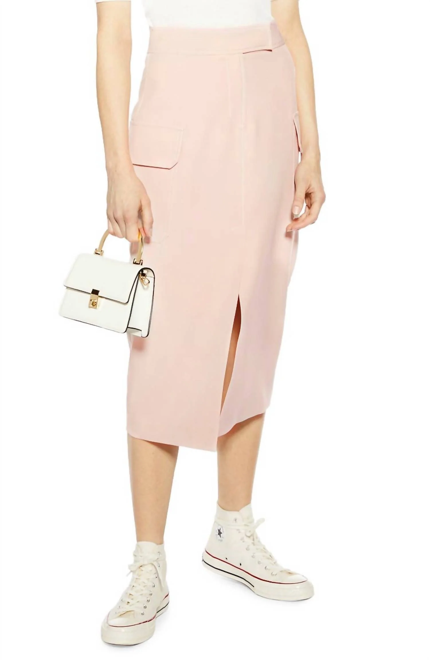 Utility Midi Skirt In Pink
