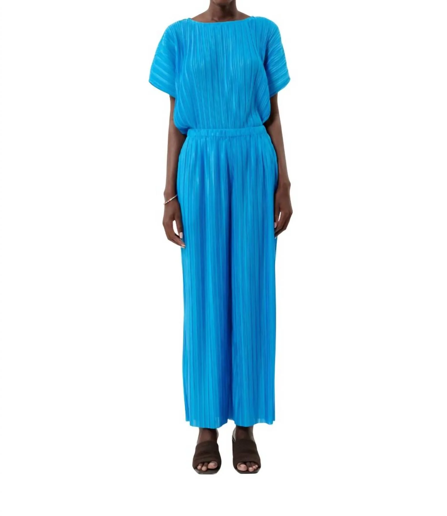 Prissie Pleated Pant Set In Azure