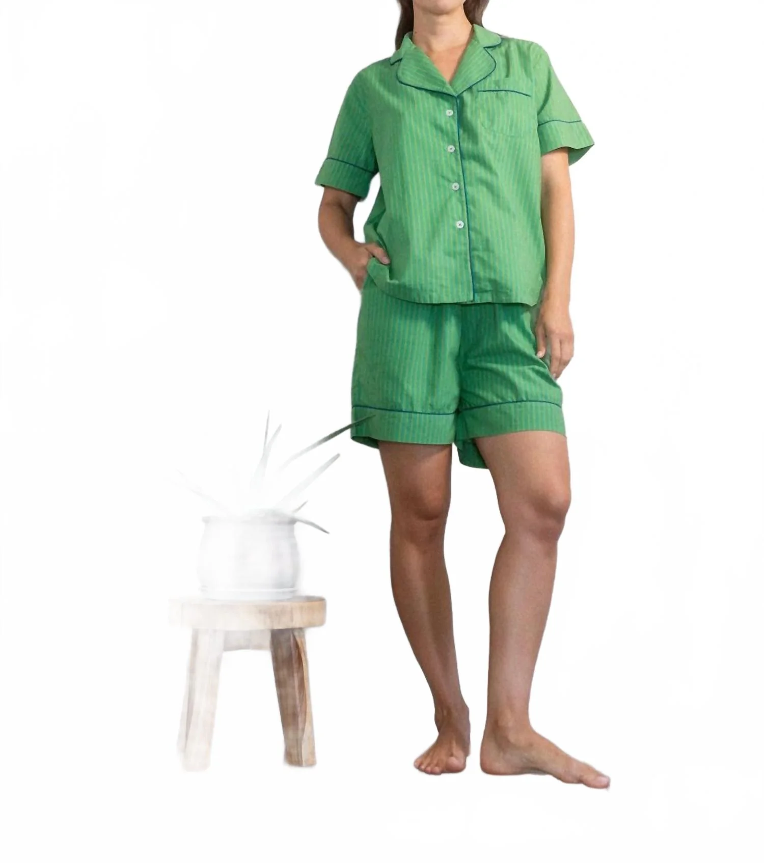 Lucky Short Sleep Set In Green