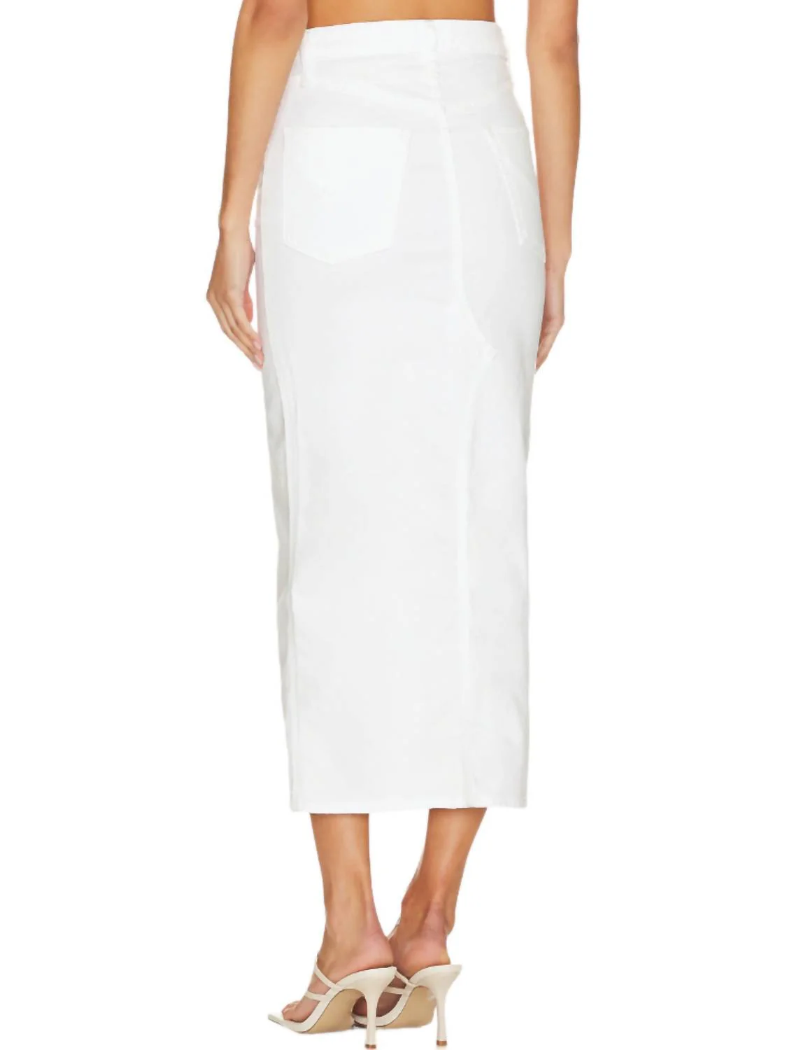 Reconstructed Midi Skirt In White