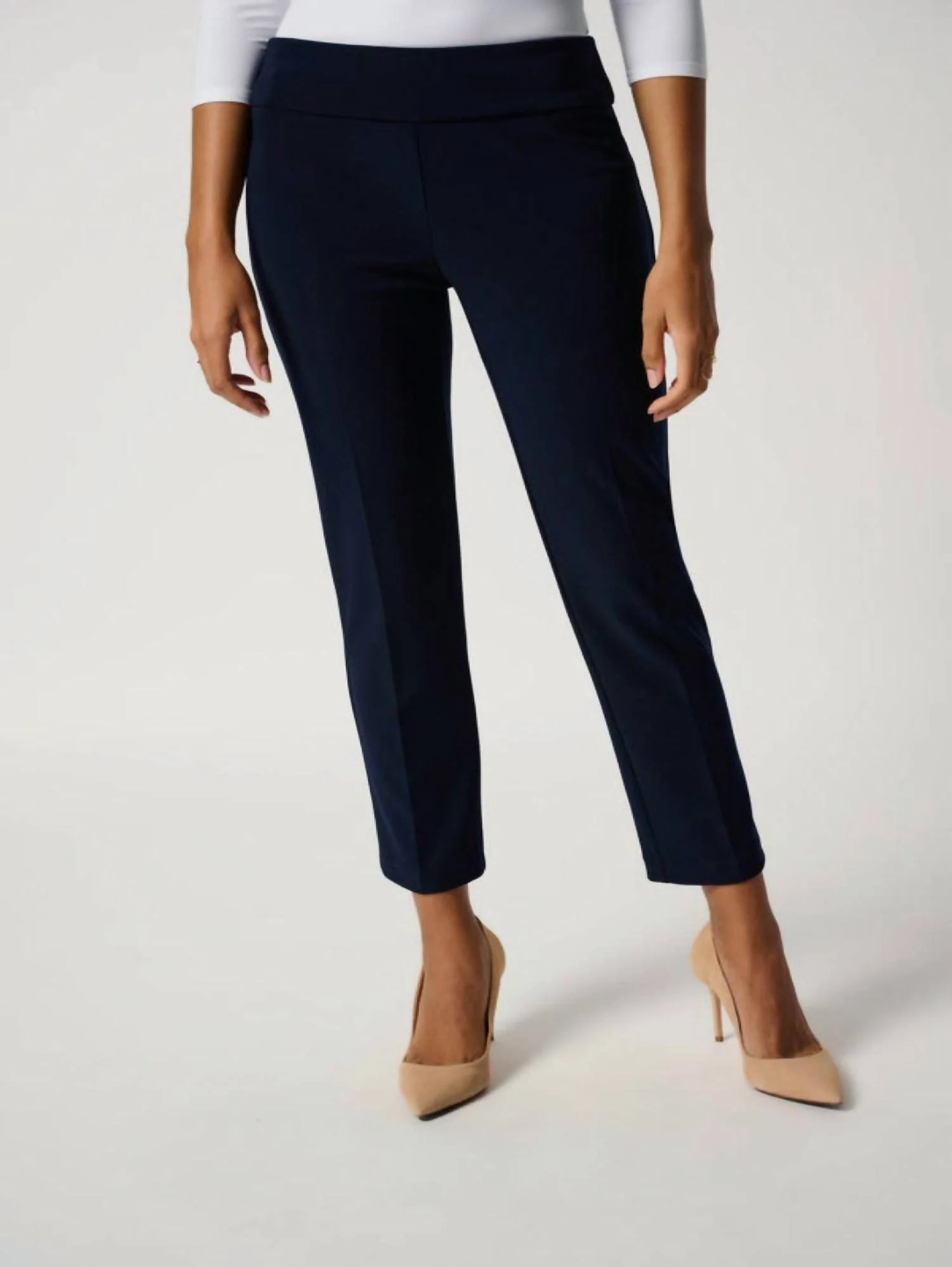 Ankle High Rise Pants In Navy