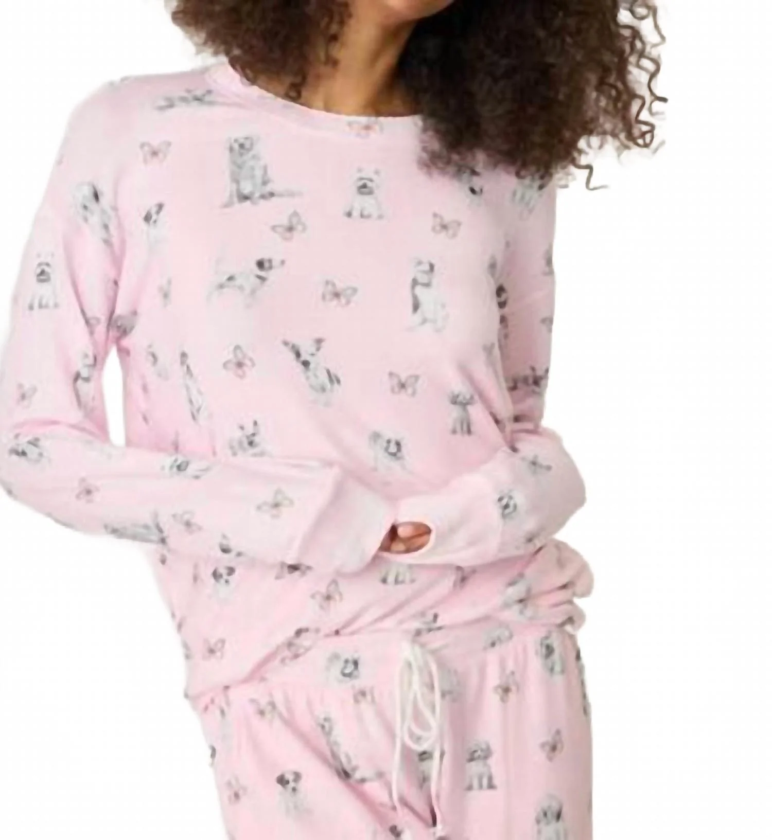 Butterfly Grove Pajama Set In Pink
