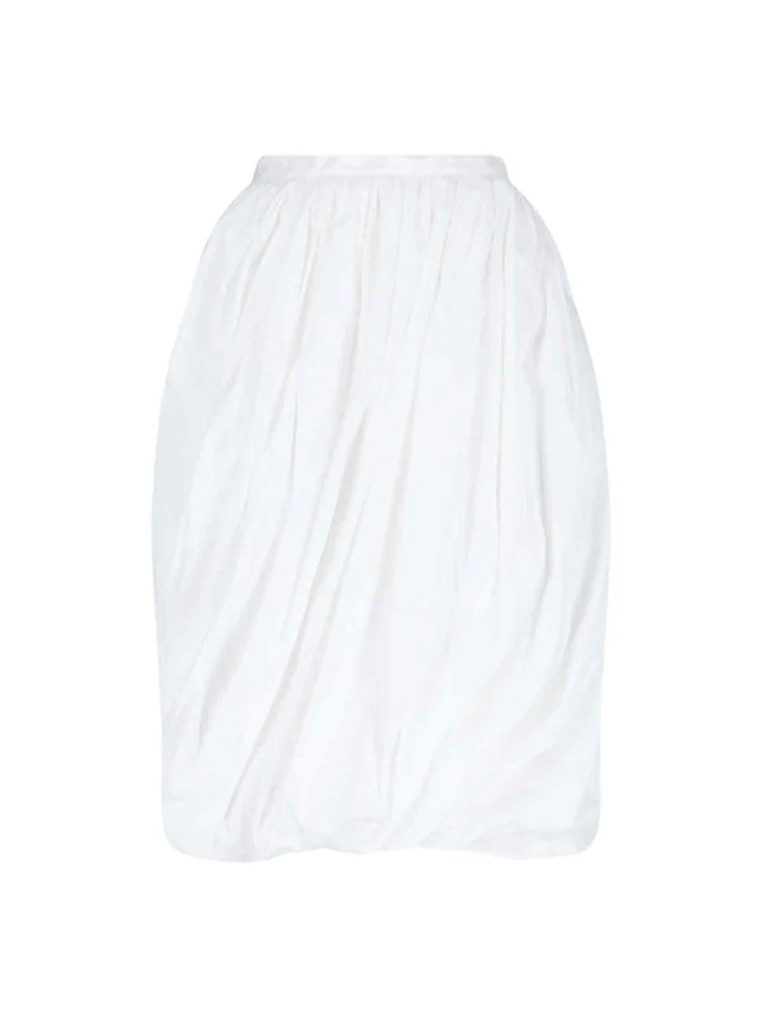 Balloon Midi Skirt – White