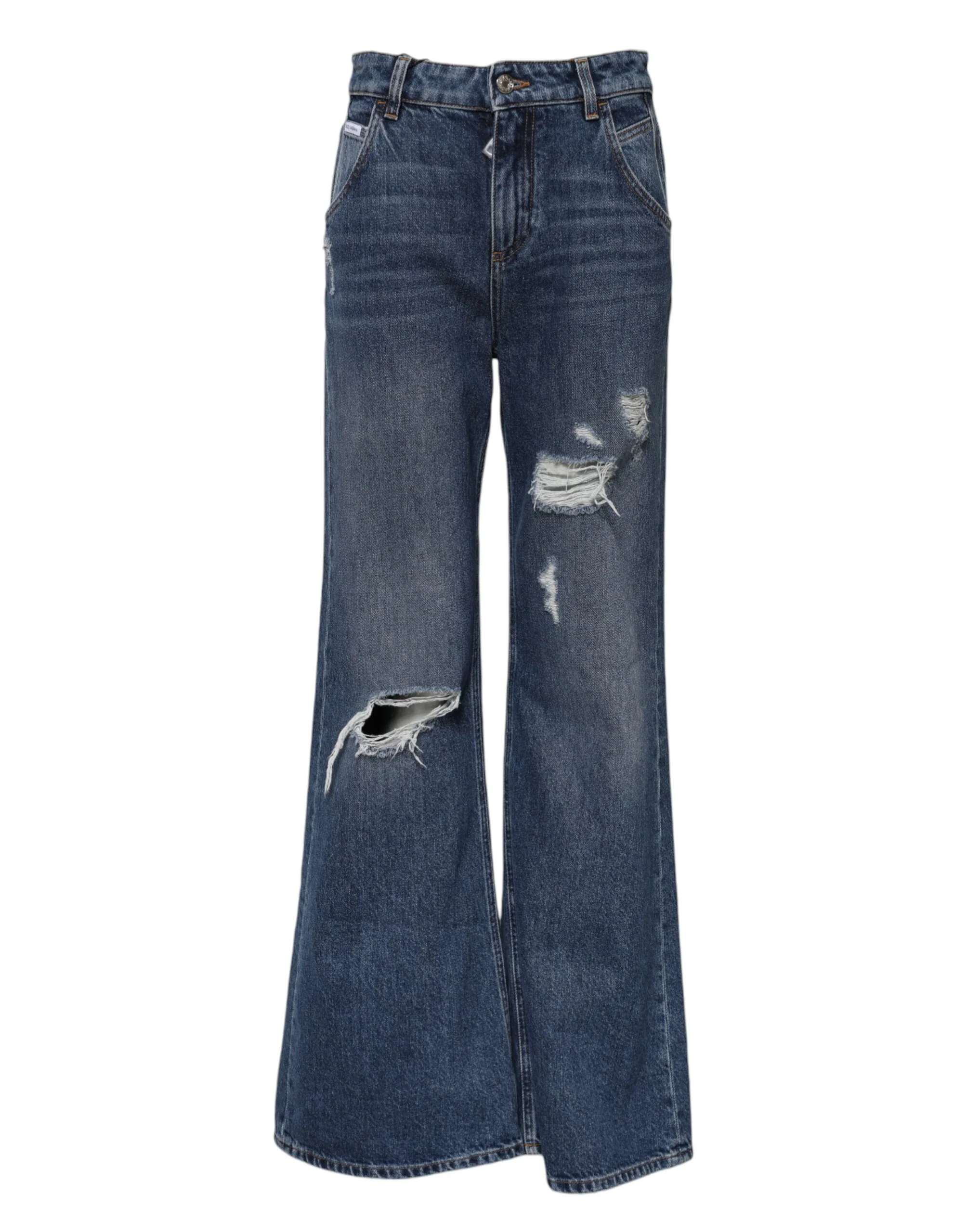 Dolce & Gabbana Cotton Wide Leg Tatte Women's Jeans