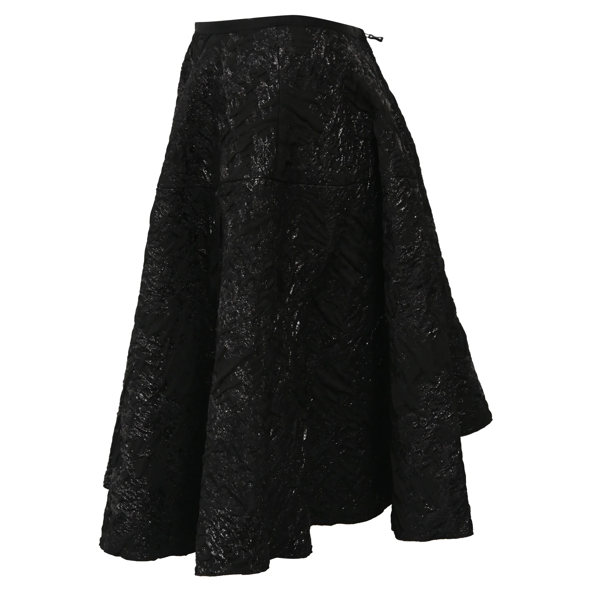 Lanvin A-Line Jacquard Skirt in Black Polyester
