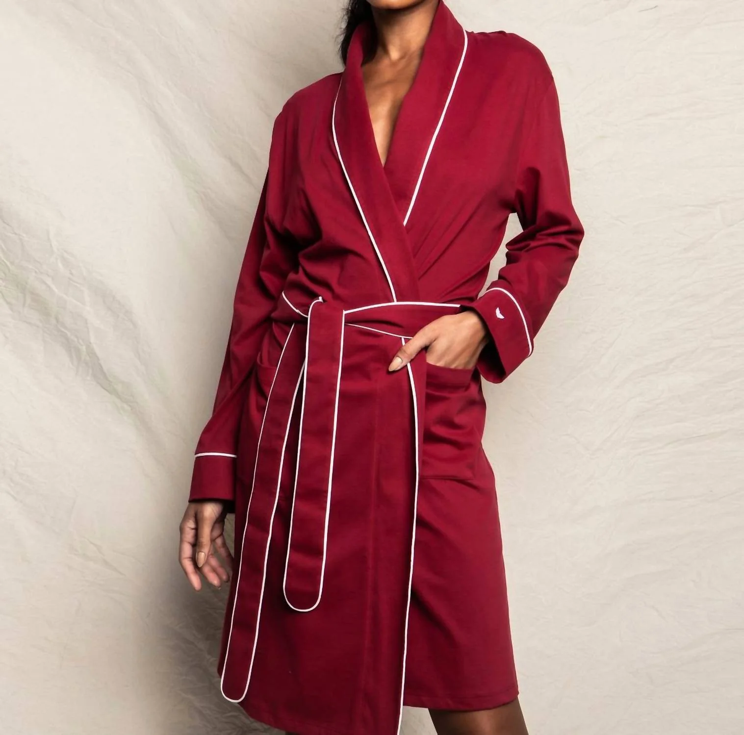 Luxe Pima Robe In Bordeaux