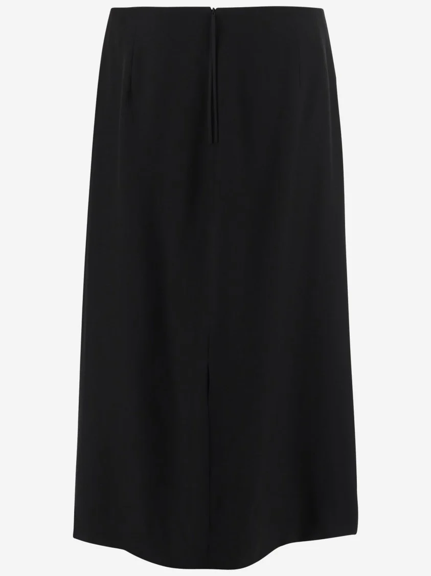 Crepe Skirt With Brooch