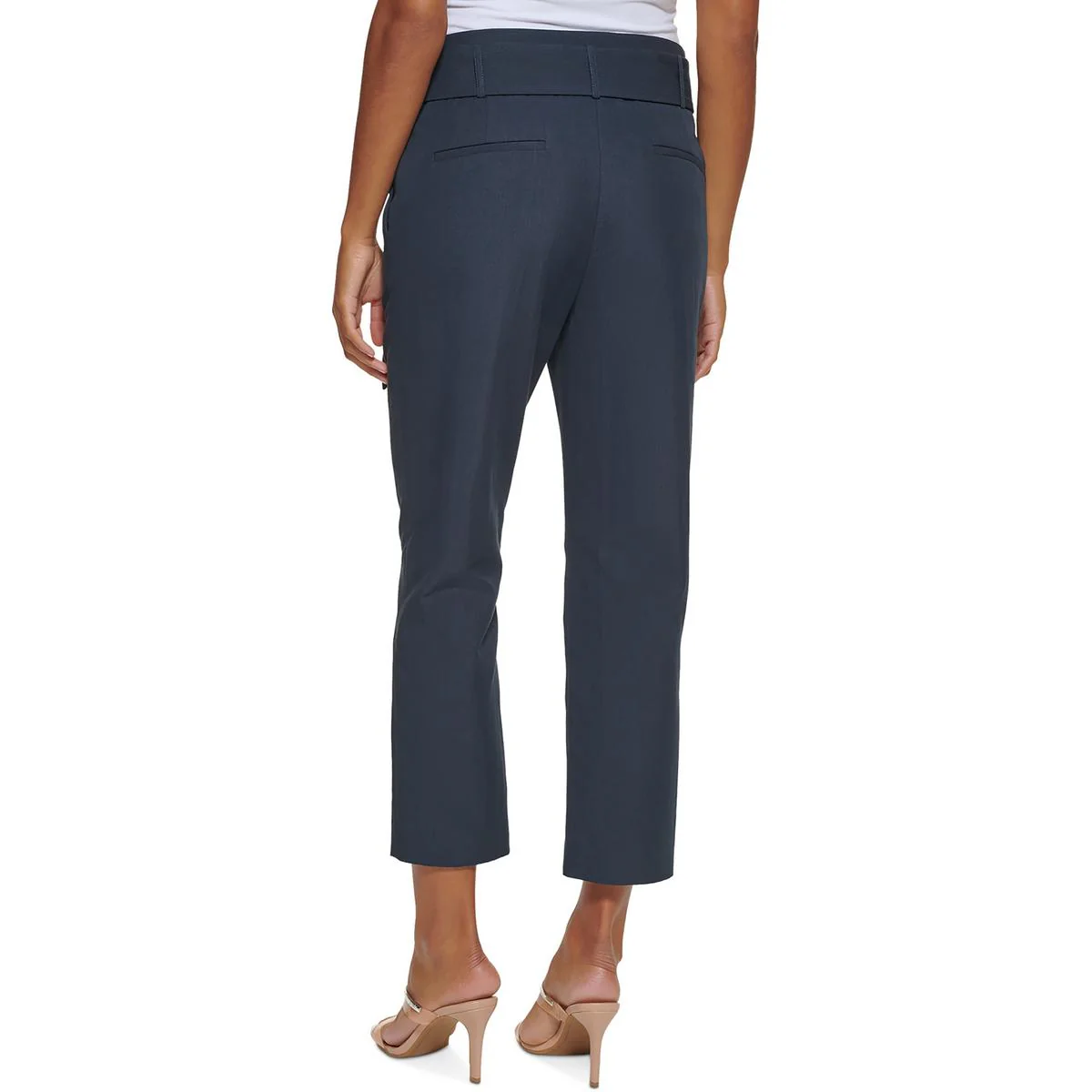 Petites Womens Mid-Rise Straight Leg Capri Pants