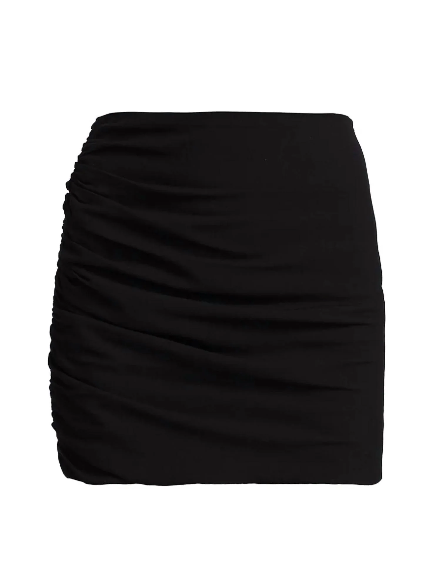 Ruched Mini Skirt In Black