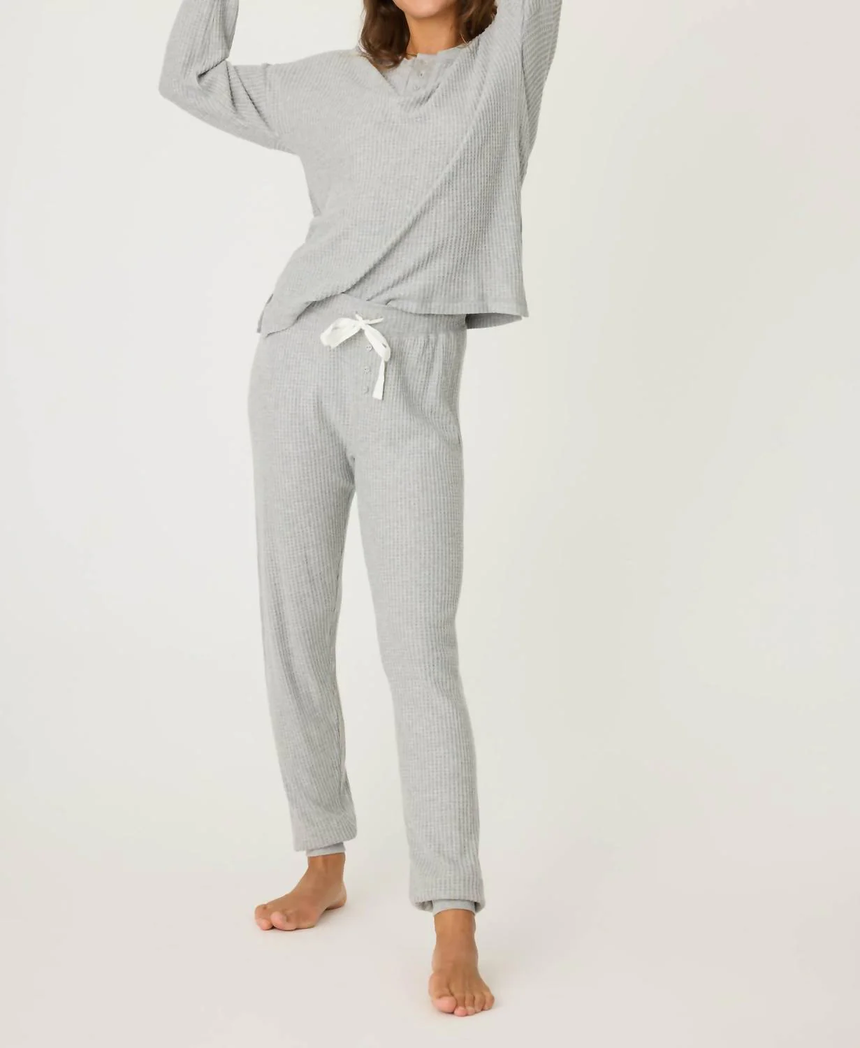 Sparkle Thermal Ski Set In Heather Grey