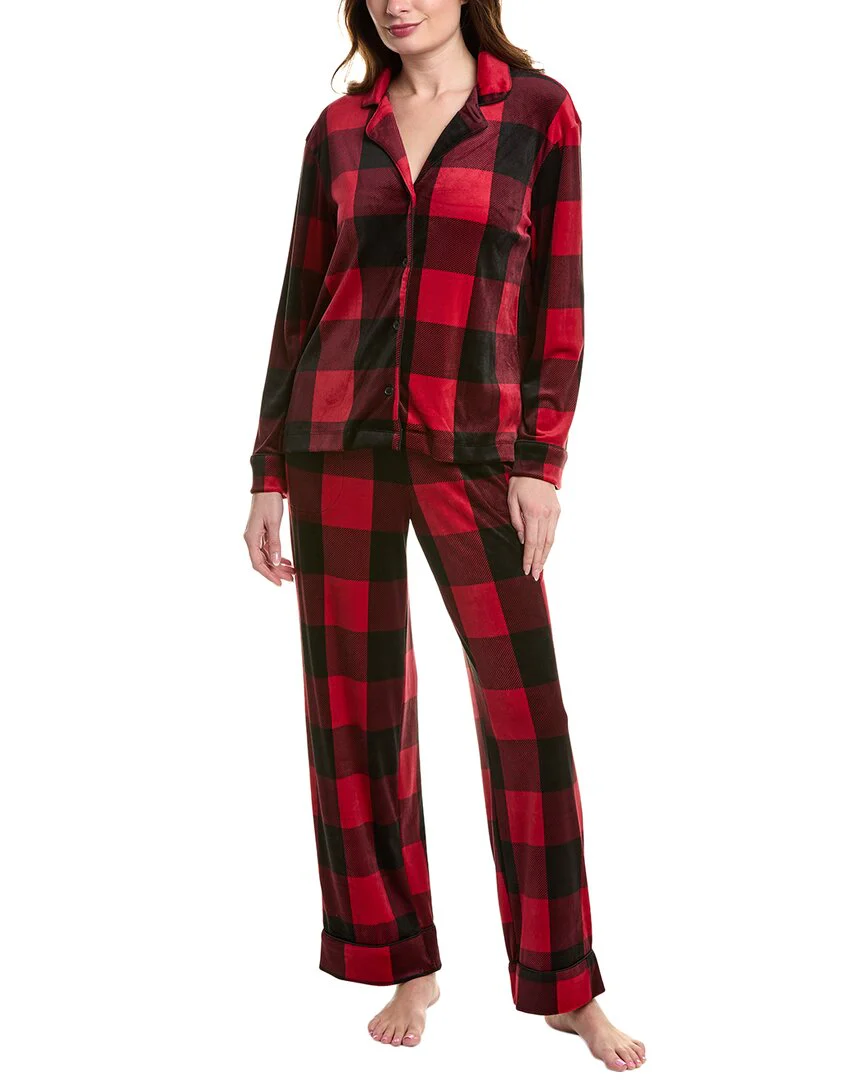Donna Karan Sleepwear 2pc Velour Pajama Pant Set