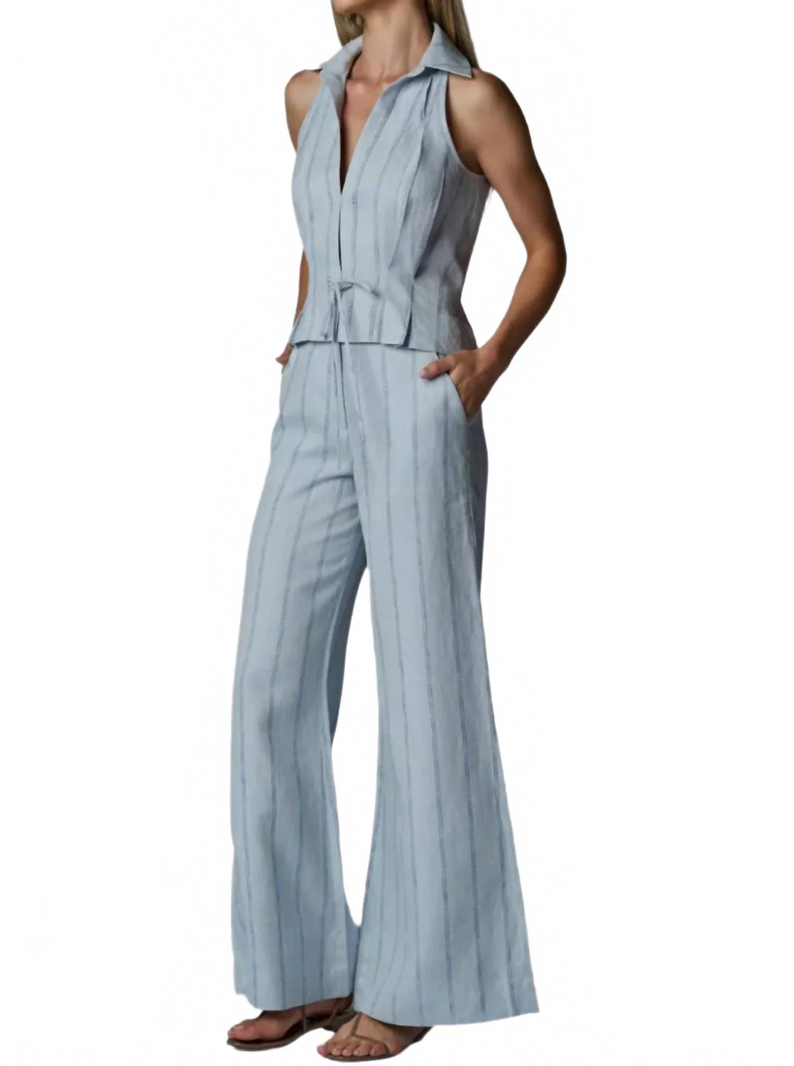 Capri Pant In Blue Stripe