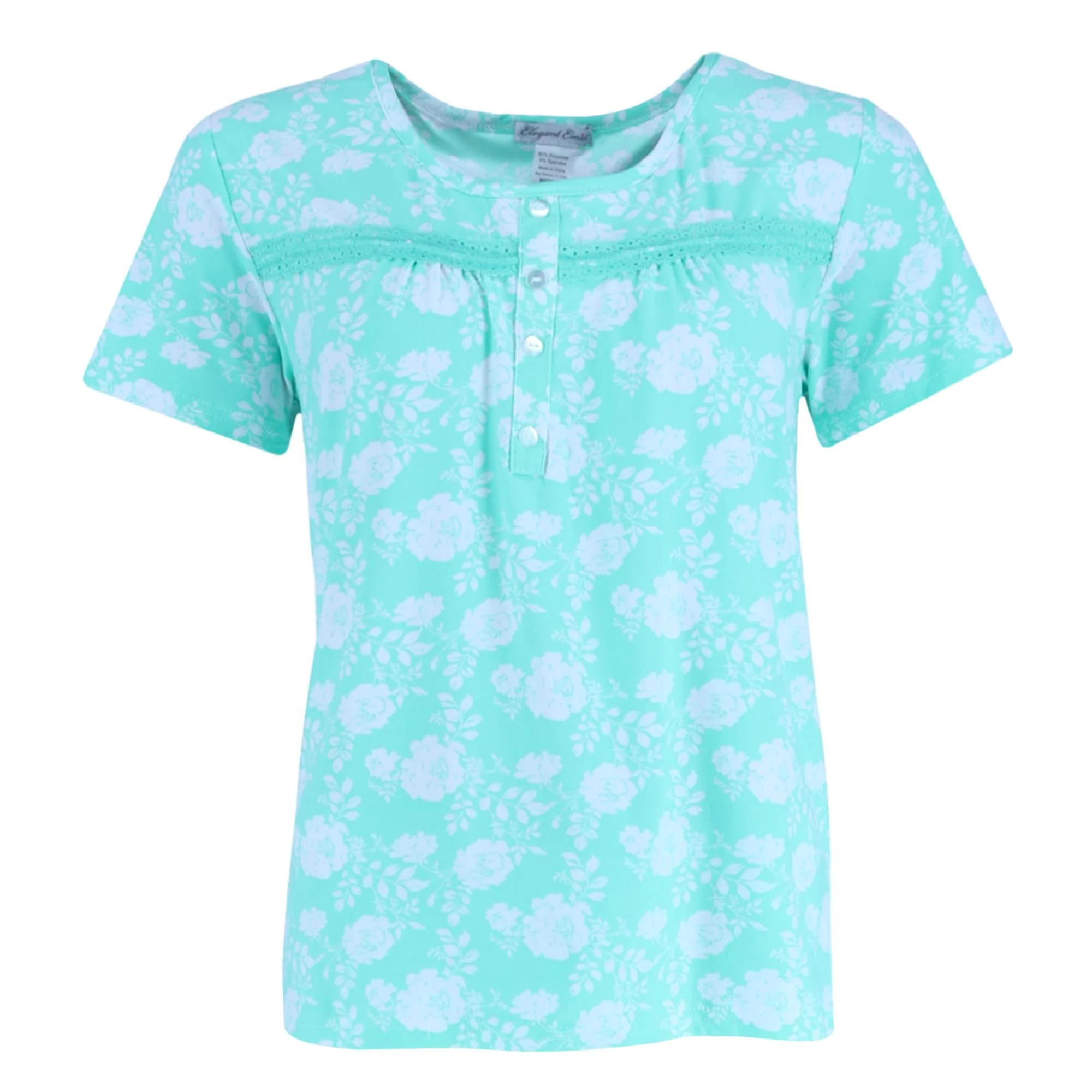 Women's Mint Floral Capri Set