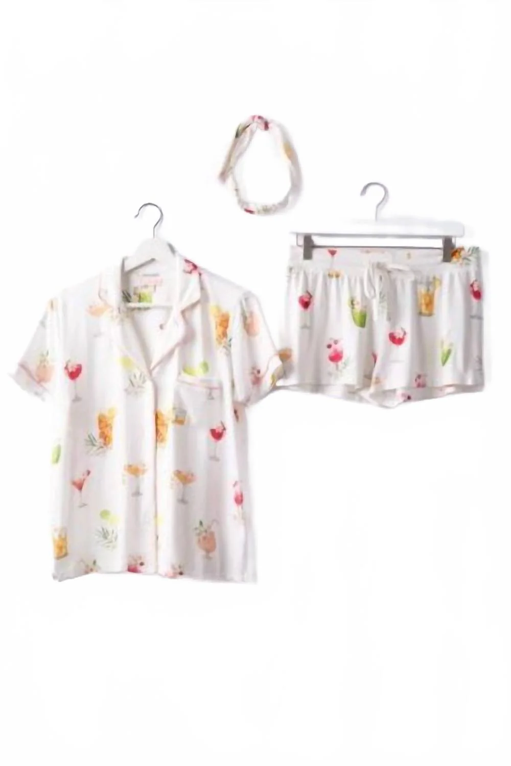 Sippin On Sunshine Pajama Set In White
