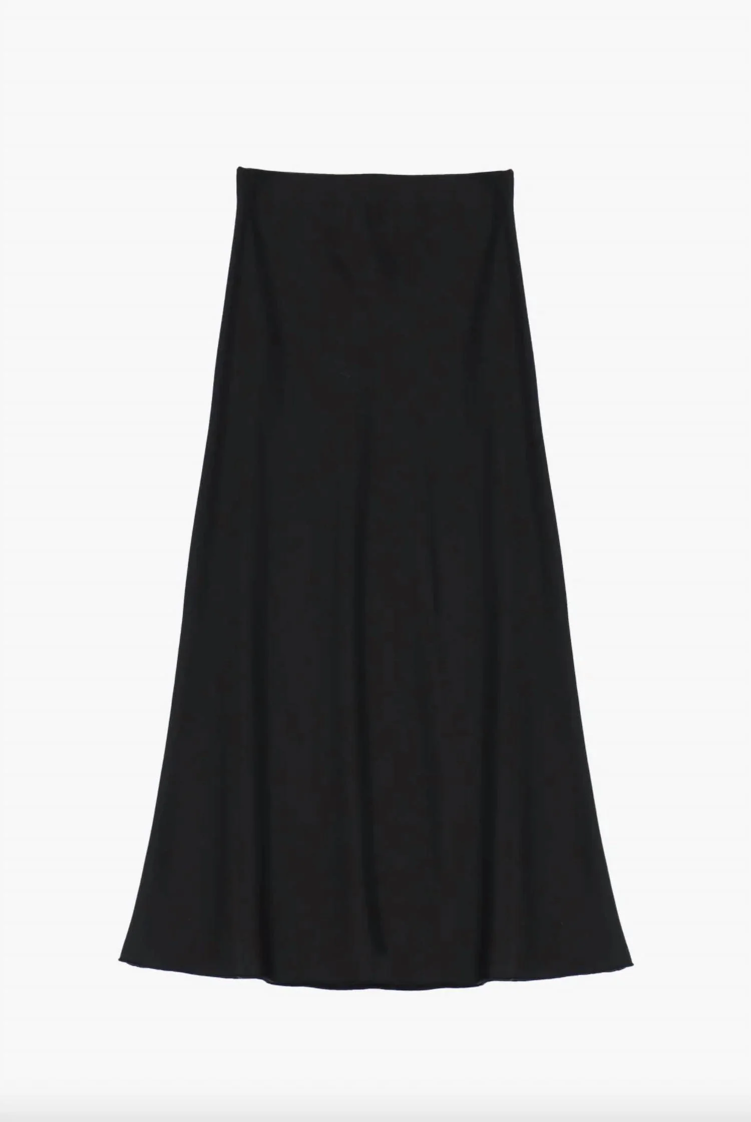 Women's Clarisa Classic Satin Midi Skirt In Black