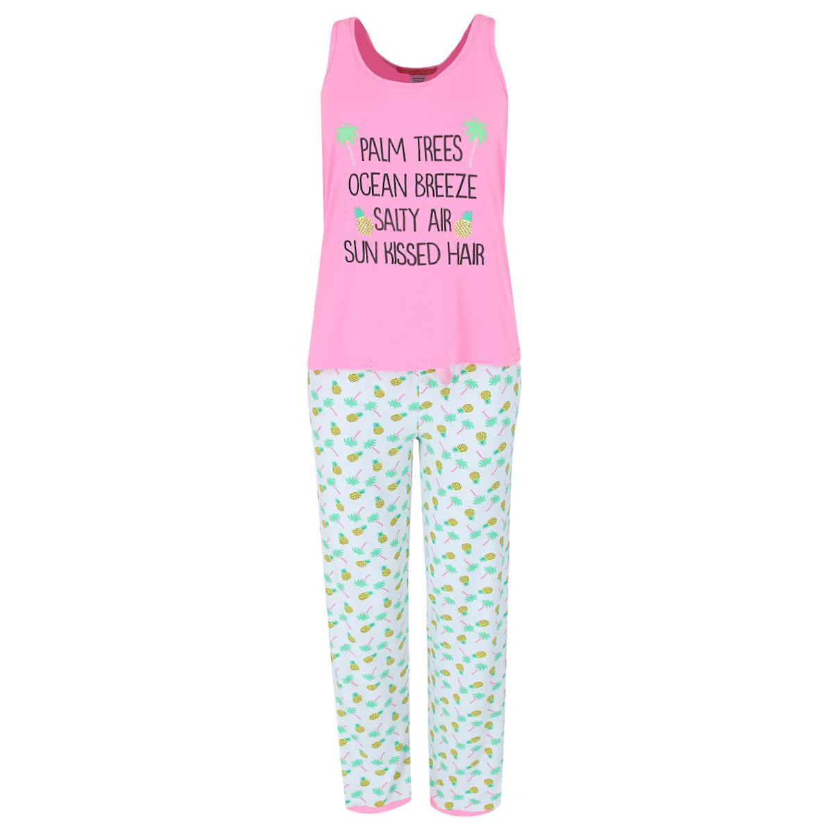Women's Tropical Pineapple Tank and Pants Pajama Set