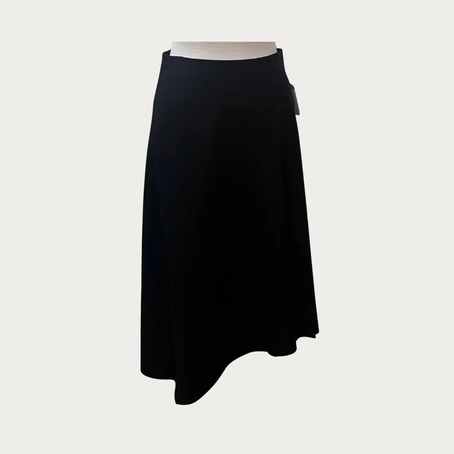 High Low Pin Stripe Skirt In Black