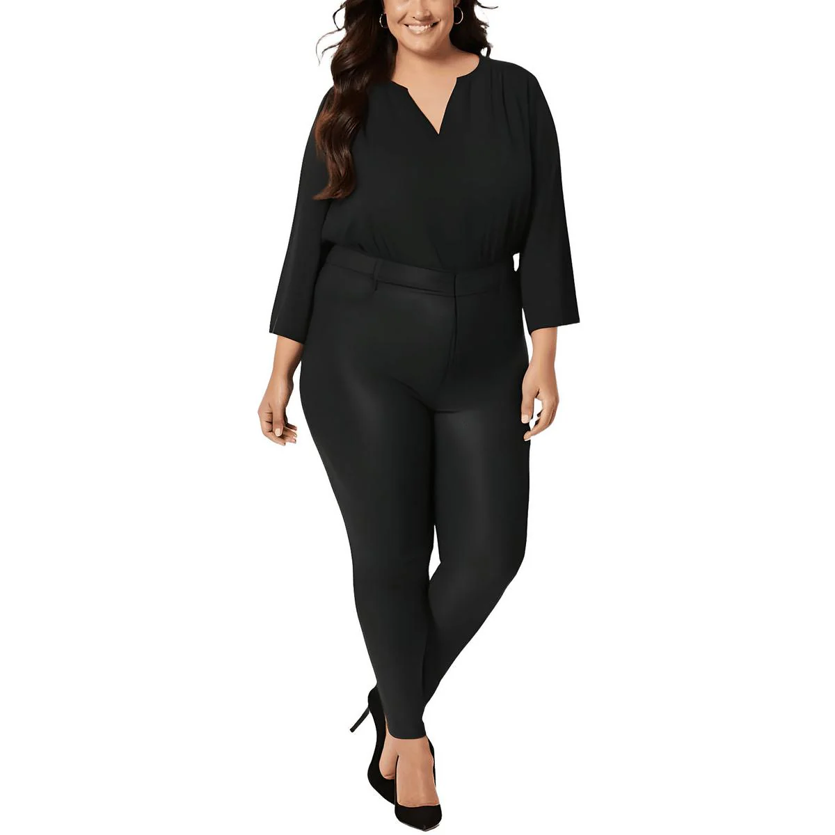 Plus Womens Stretch Polyester Leggings