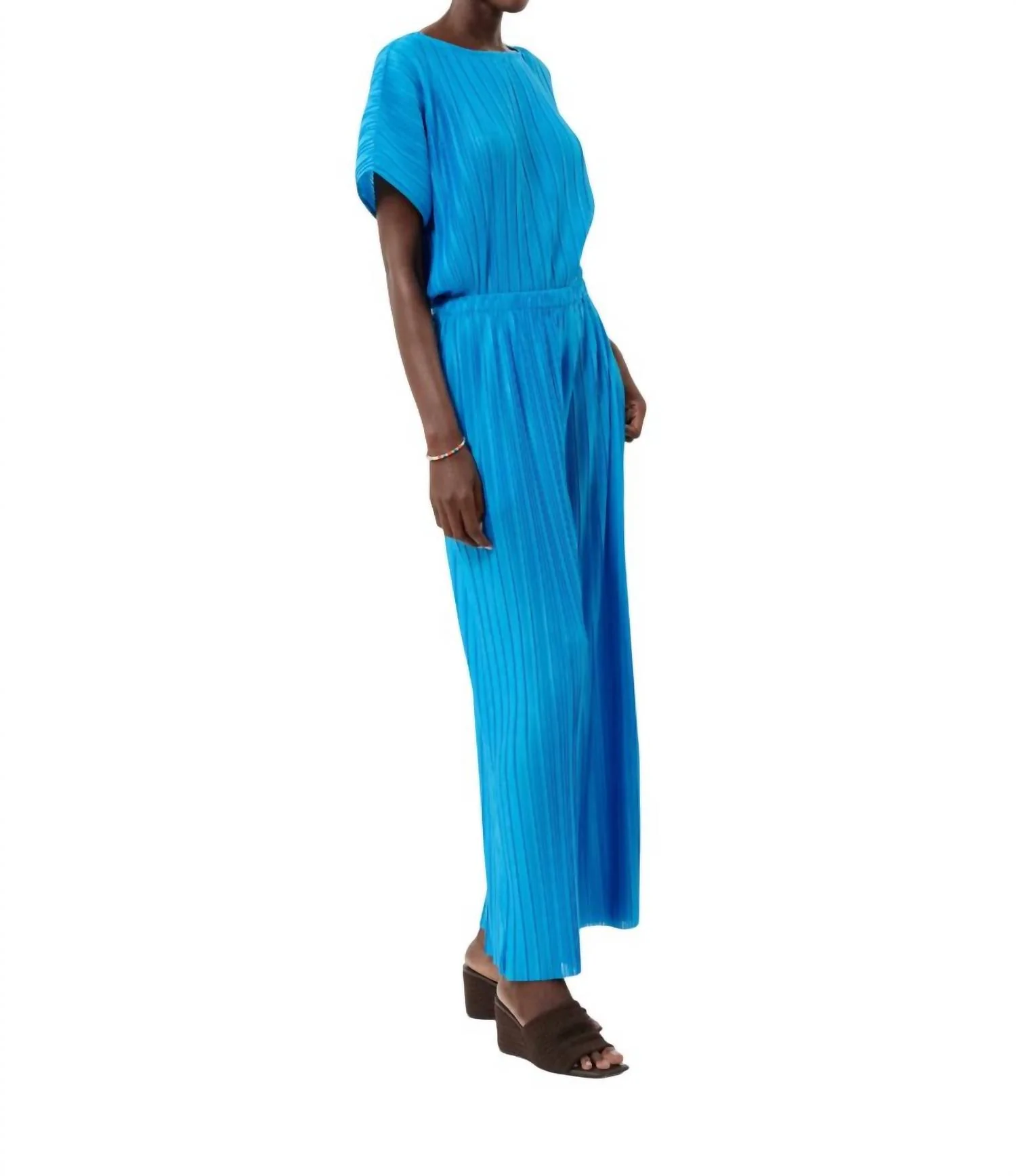 Prissie Pleated Pant Set In Azure