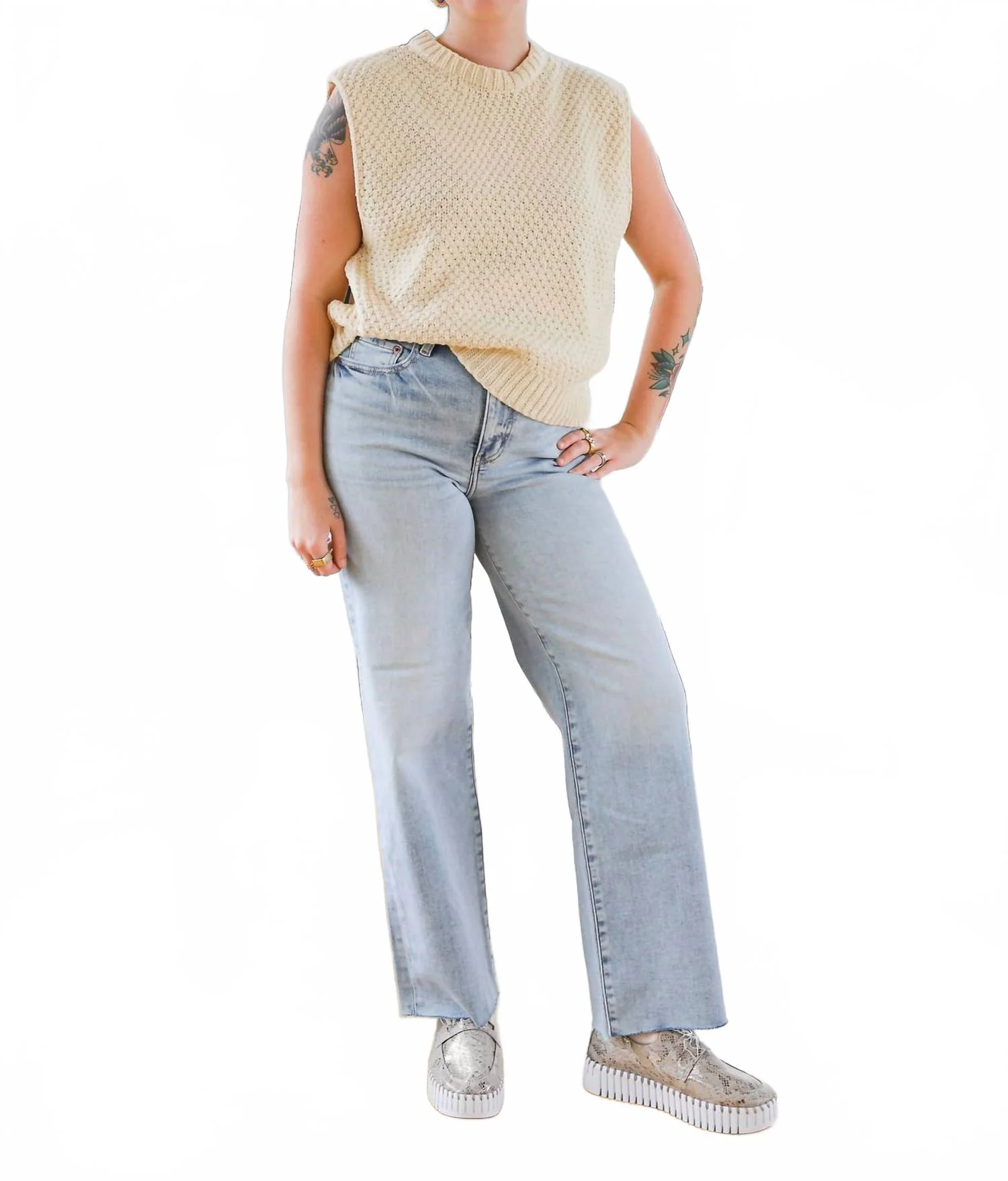 Pleaser High Rise Wide Ankle Jeans In Miracle