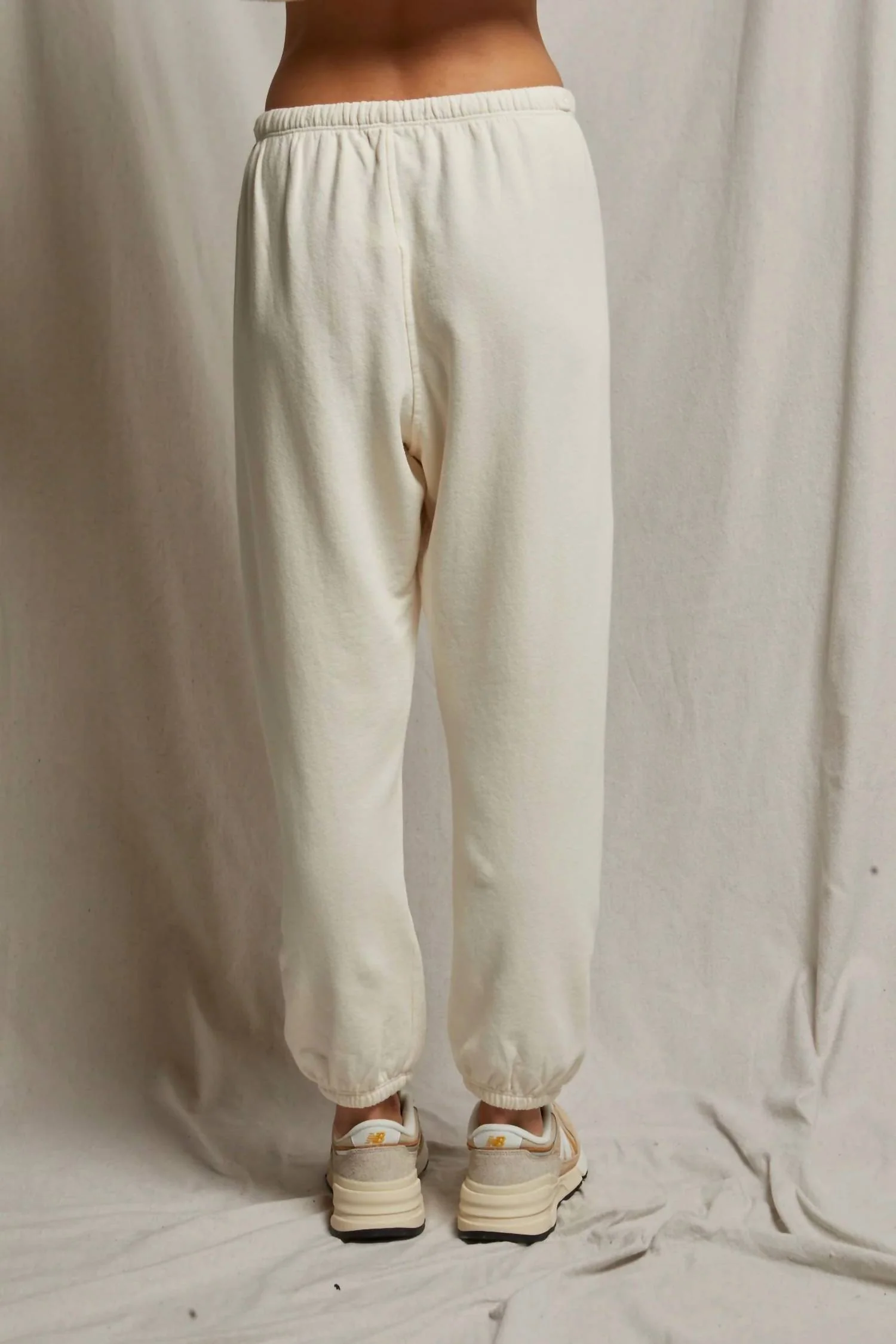 Johnny French Terry Sweatpants In Bright Ivory