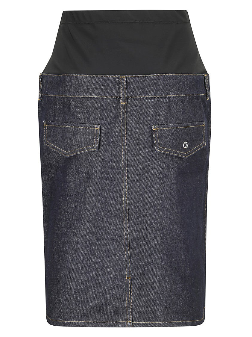 Stretch Fabric Midi Skirt