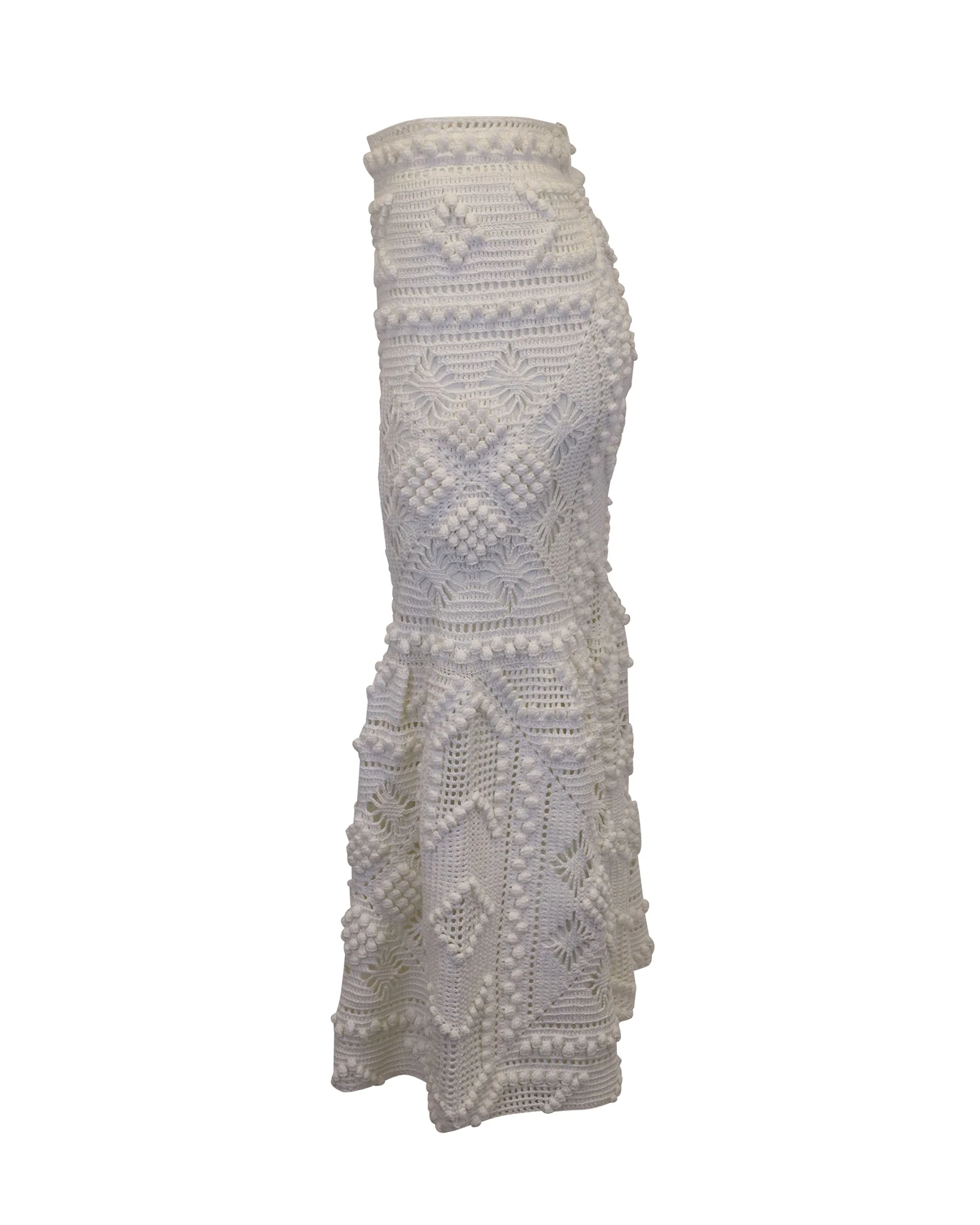 Zimmermann Candescent Crochet Maxi Skirt in White Cotton