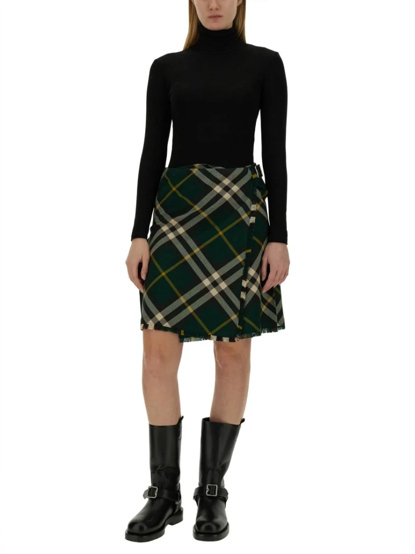 Plaid Wool Mini Skirt