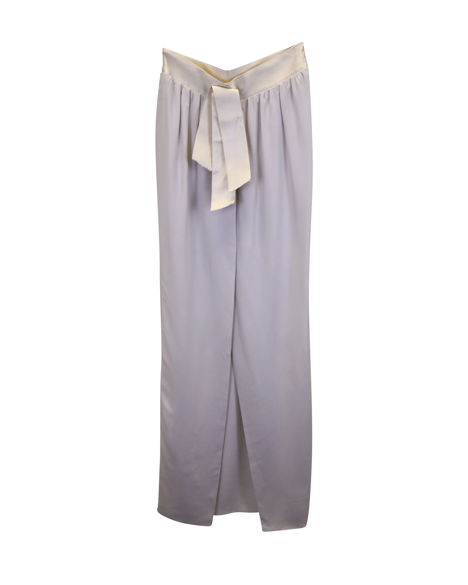 Lanvin Bow Detail Maxi Skirt in Grey Acetate
