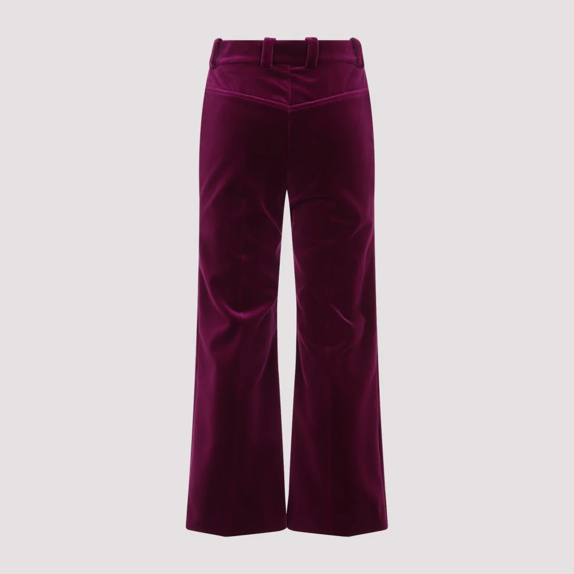 Wide Flare Purple Cotton Pants