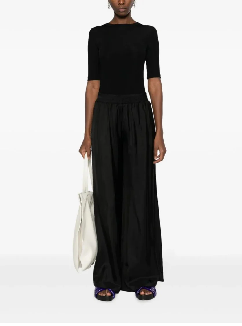 Wide-Leg Trousers With Elegant Draping