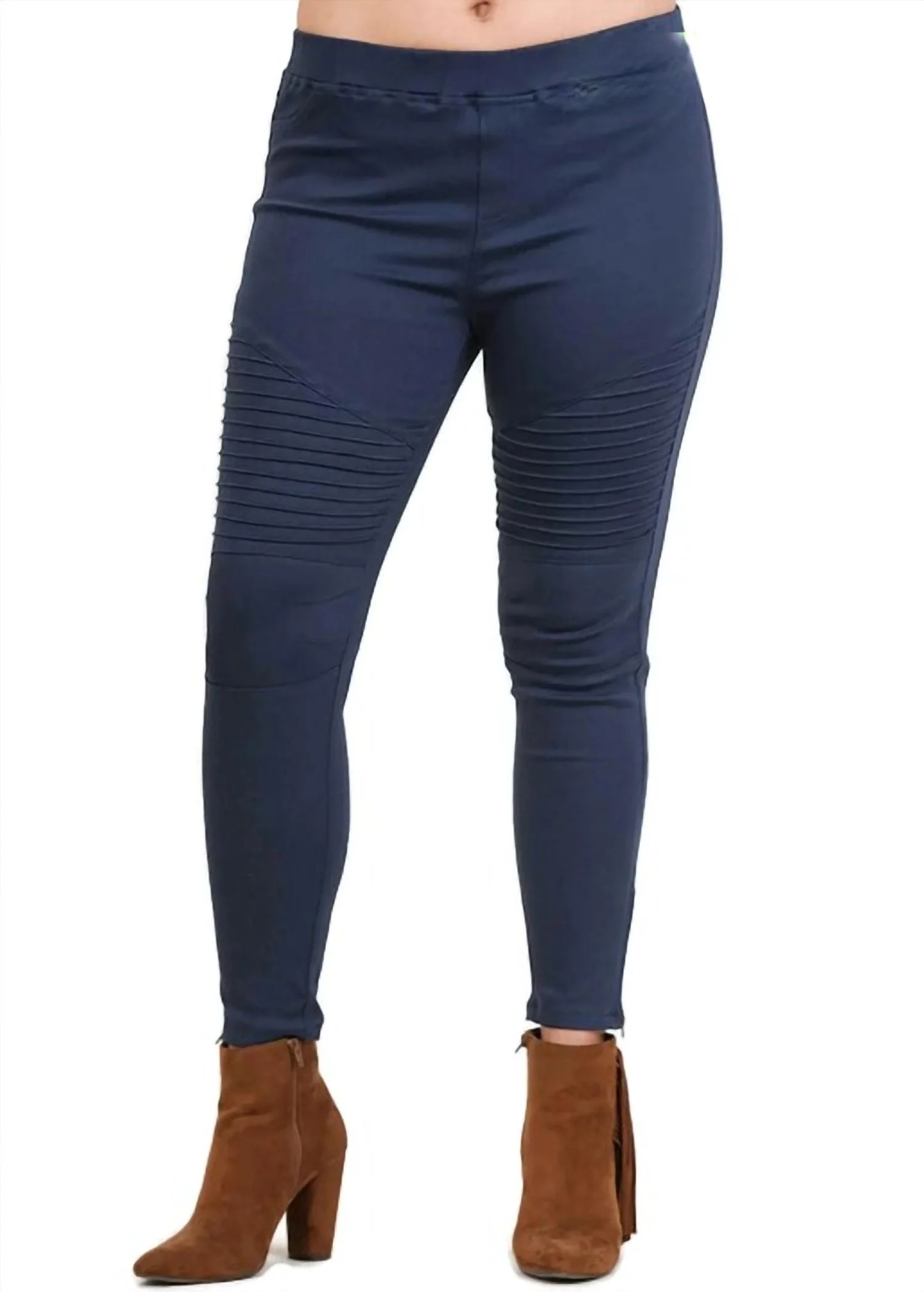 Washed Moto Jegging In Navy