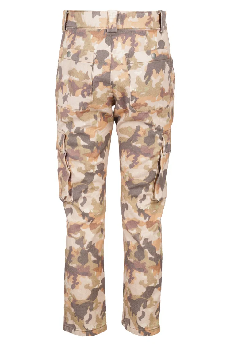 Evalia Camouflage Pattern Cotton Cargo Pants
