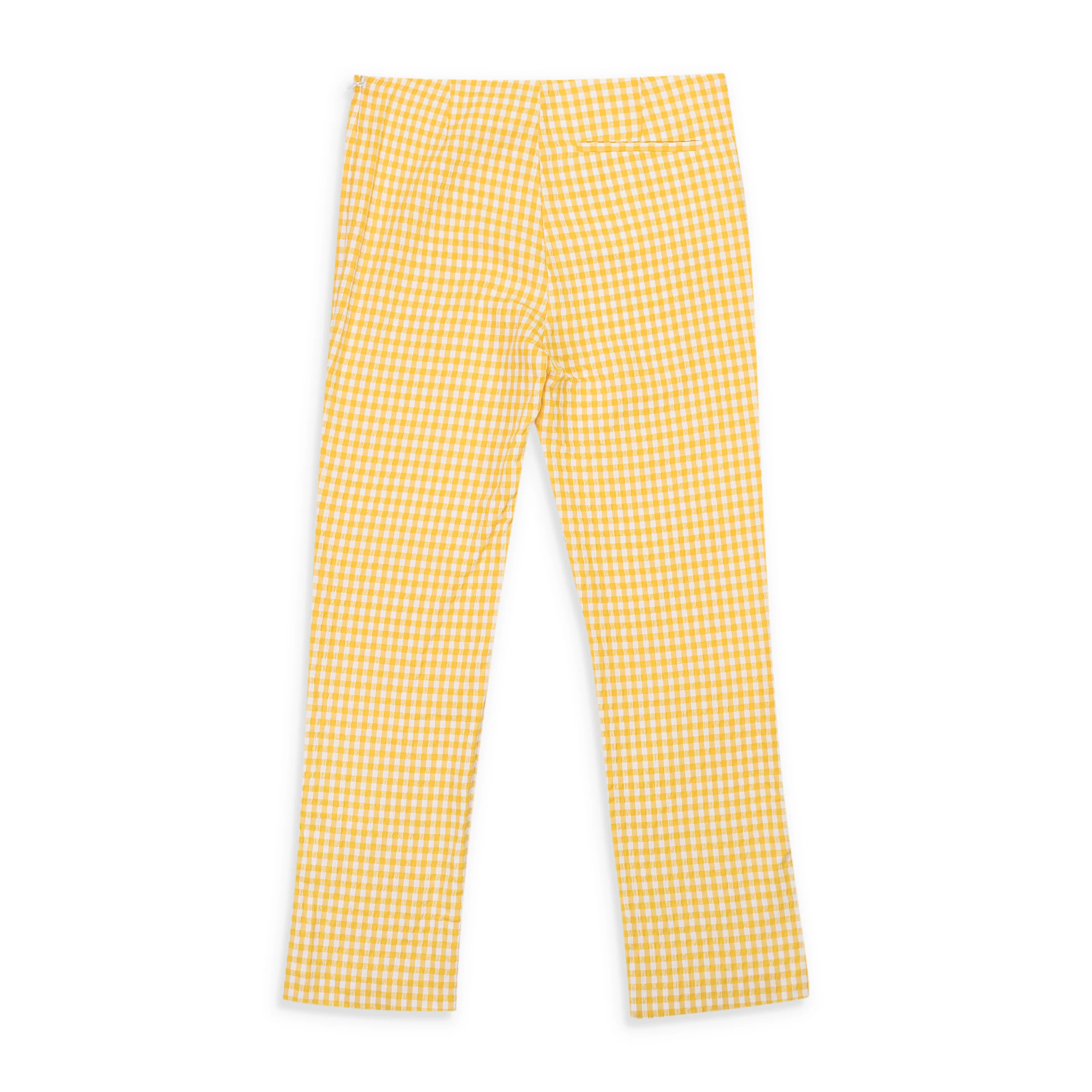 CALLIPYGIAN SEERSUCKER GINGHAM YELLOW NARROW PANT