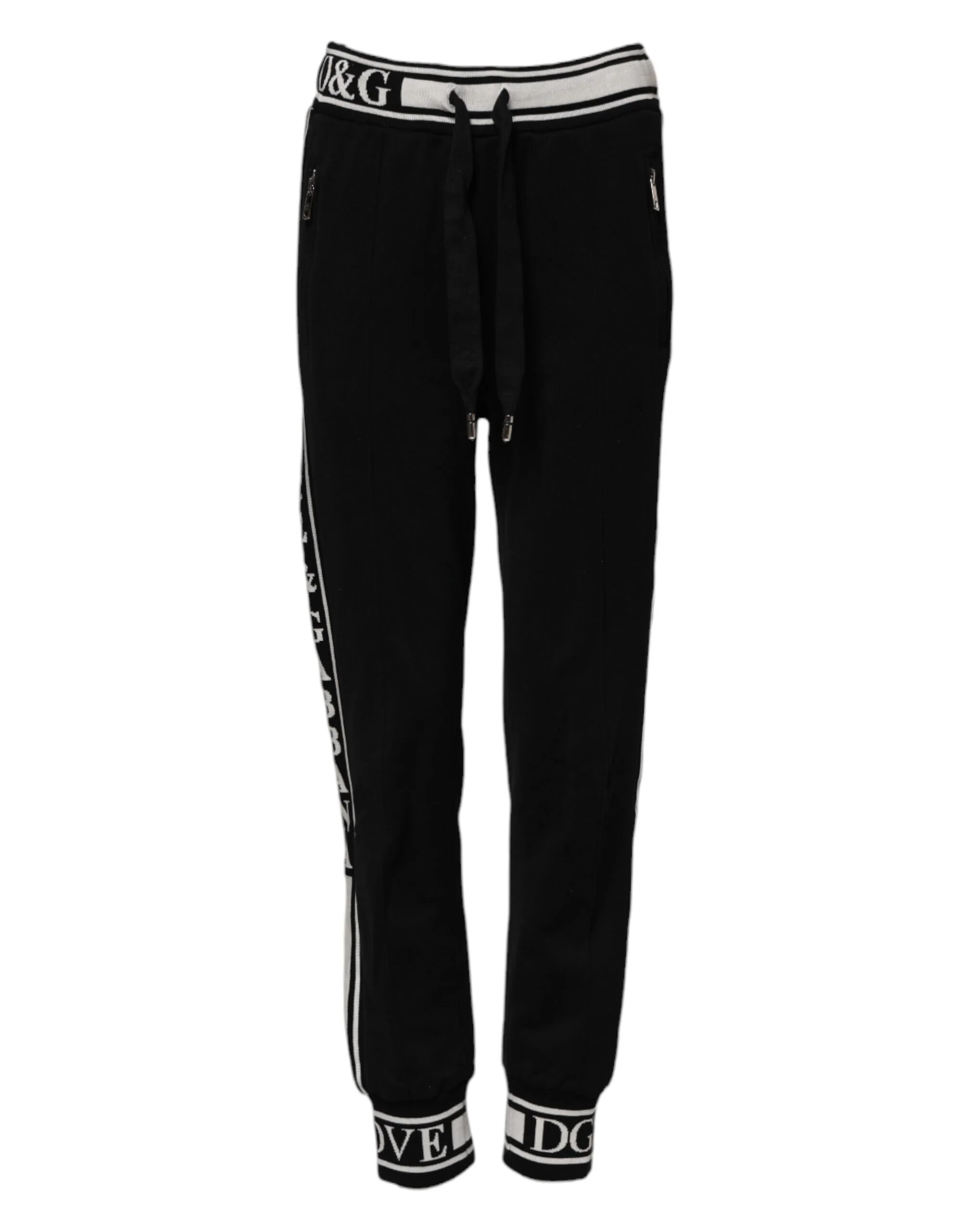 Dolce & Gabbana Cotton Jogger Logo Waist Women's Pants