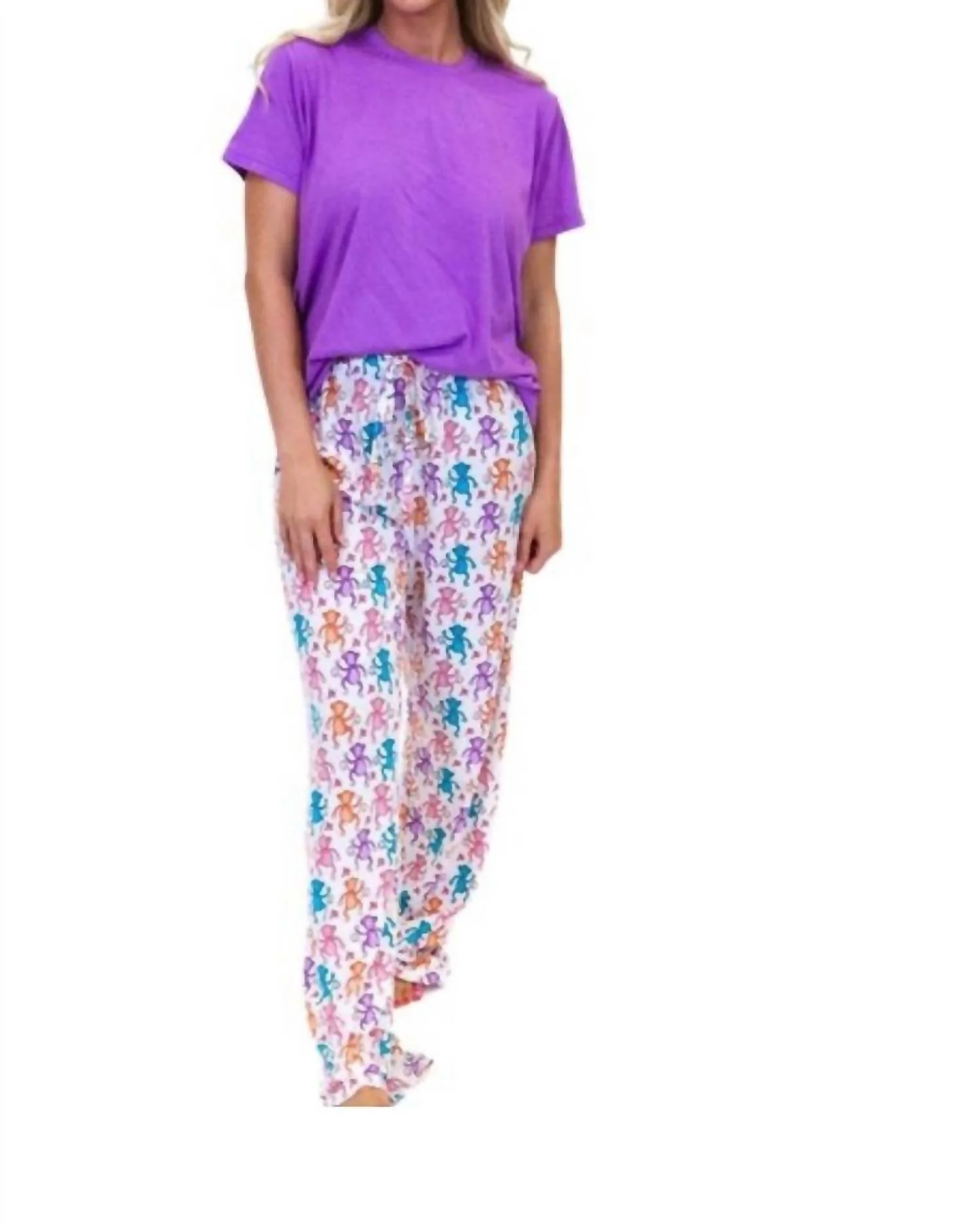 Banana's Jammie Crew Neck Set In Purple