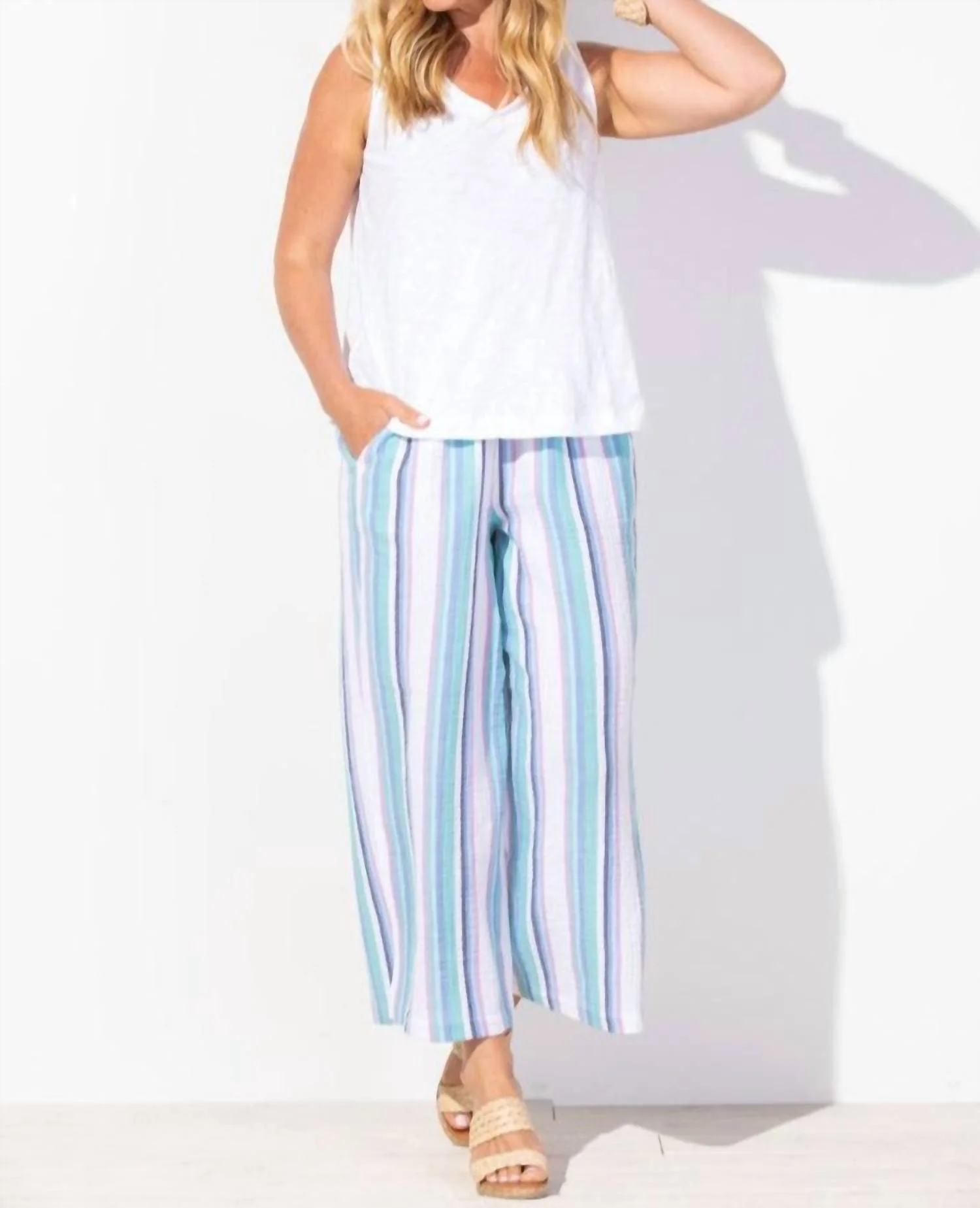 Awning Stripe Cabana Pants In Palm