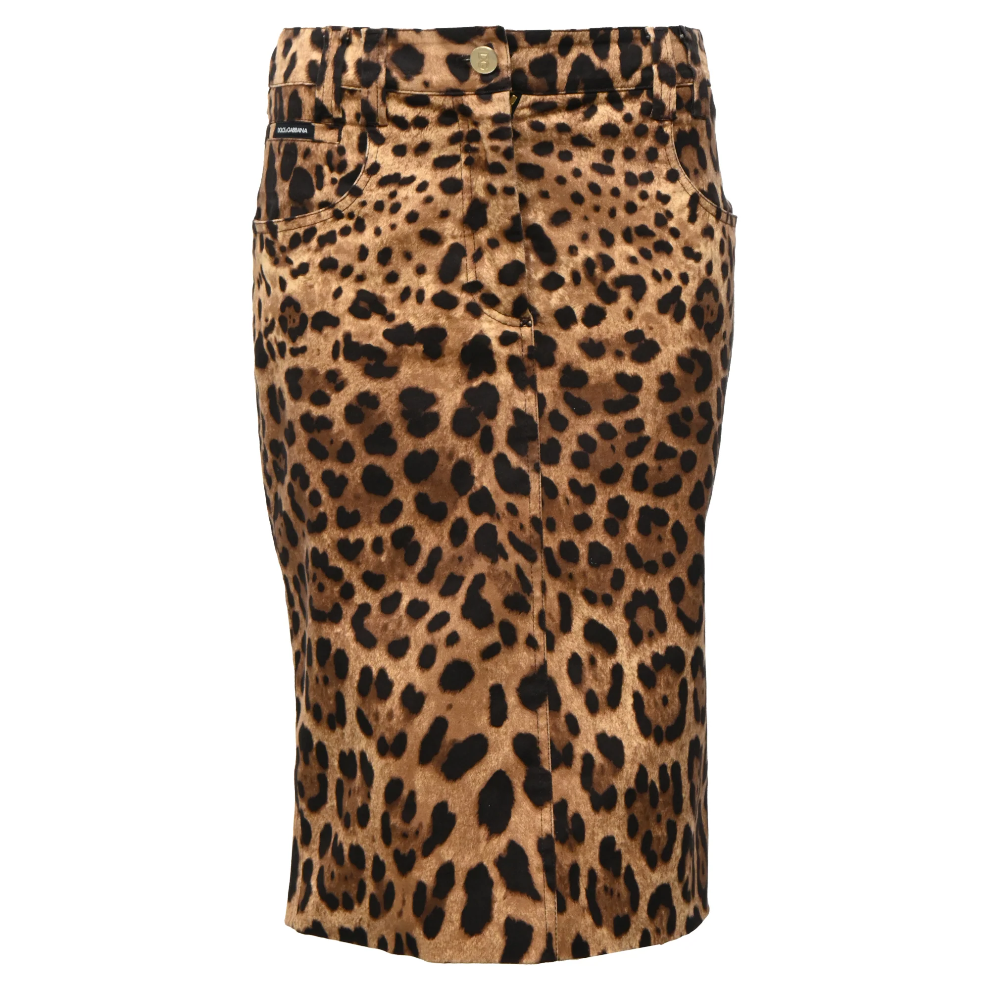 Dolce & Gabbana Fitted Skirt in Animal Print Cotton