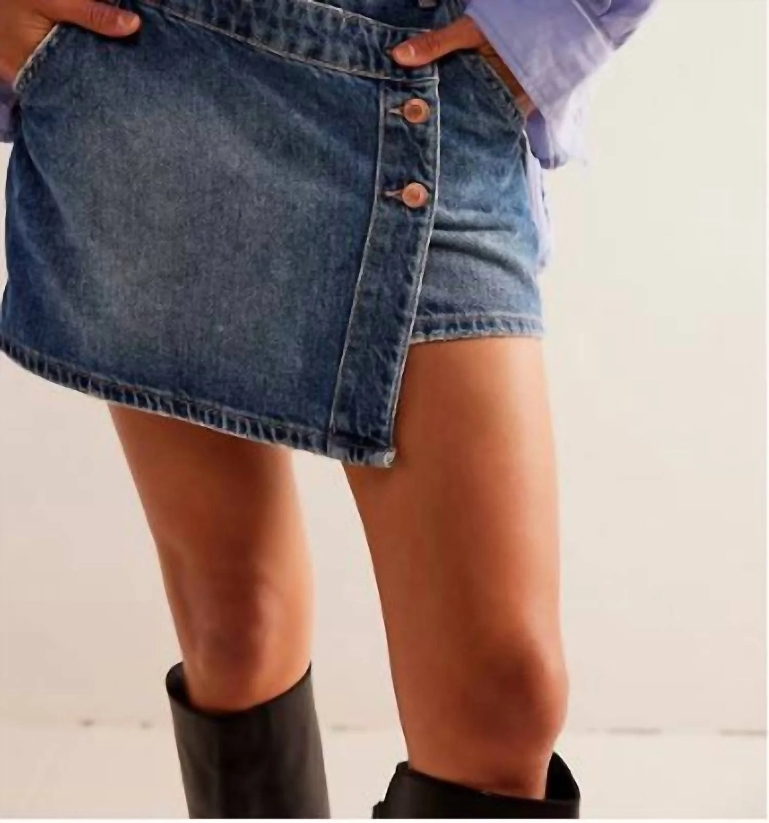 Wynne Denim Skirt In Cornflowre
