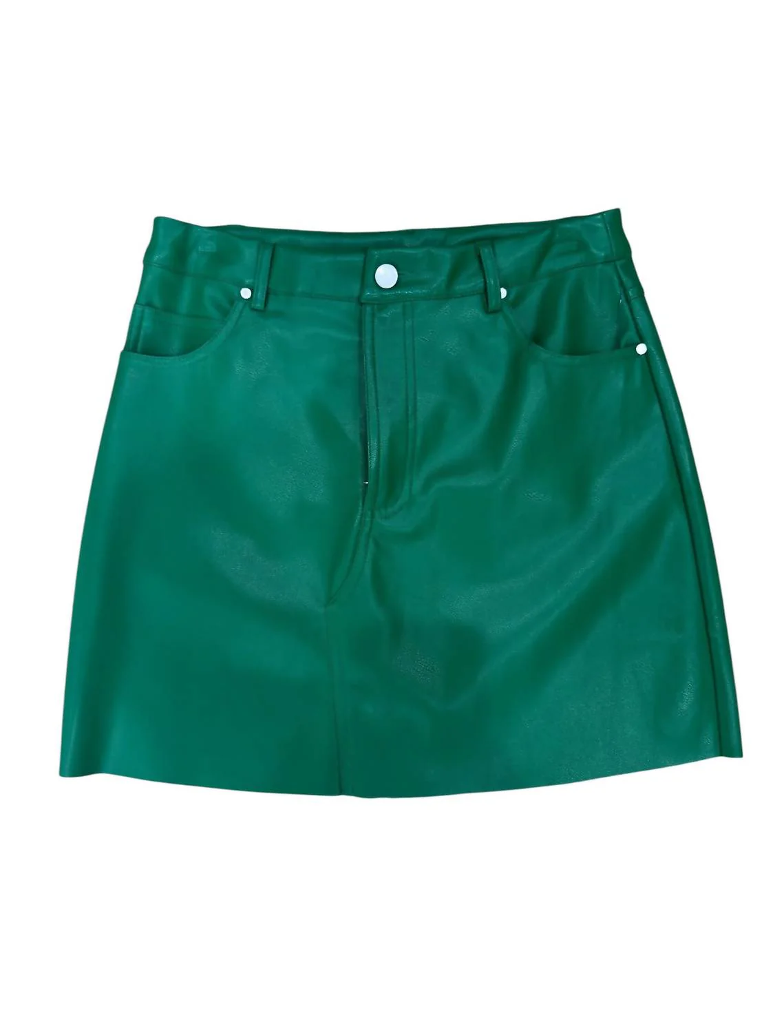 Women's Cross Your Mind Leather Skirt In Green