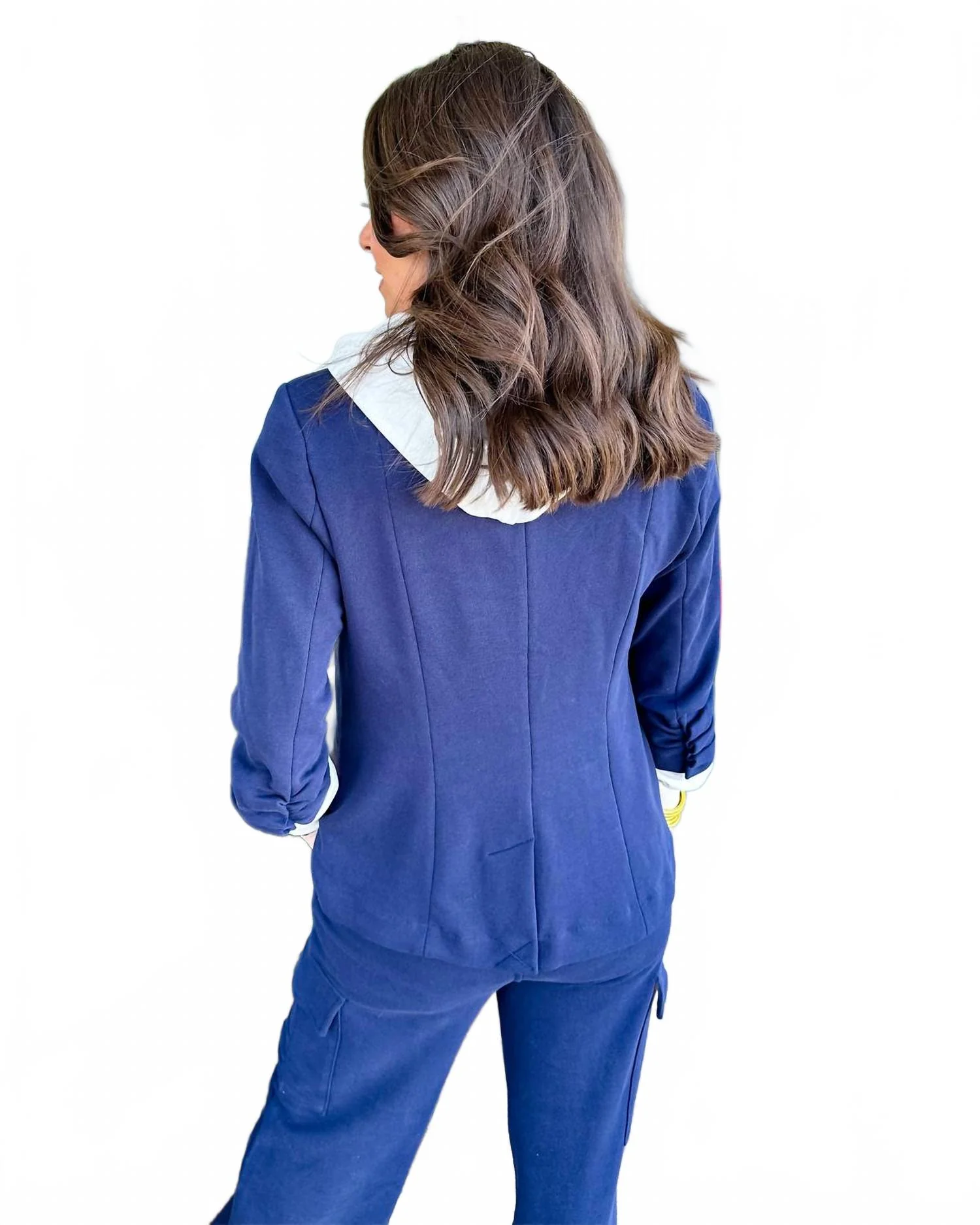 Terry Blazer And Pant Set In Navy